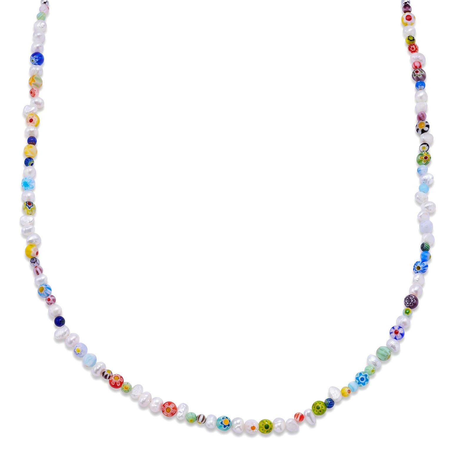 Pearlmania | Fusion Multicolour Freshwater Pearl & Glass Bead Necklace Pearlmania | Fusion Multicolour Freshwater Pearl & Glass Bead Necklace