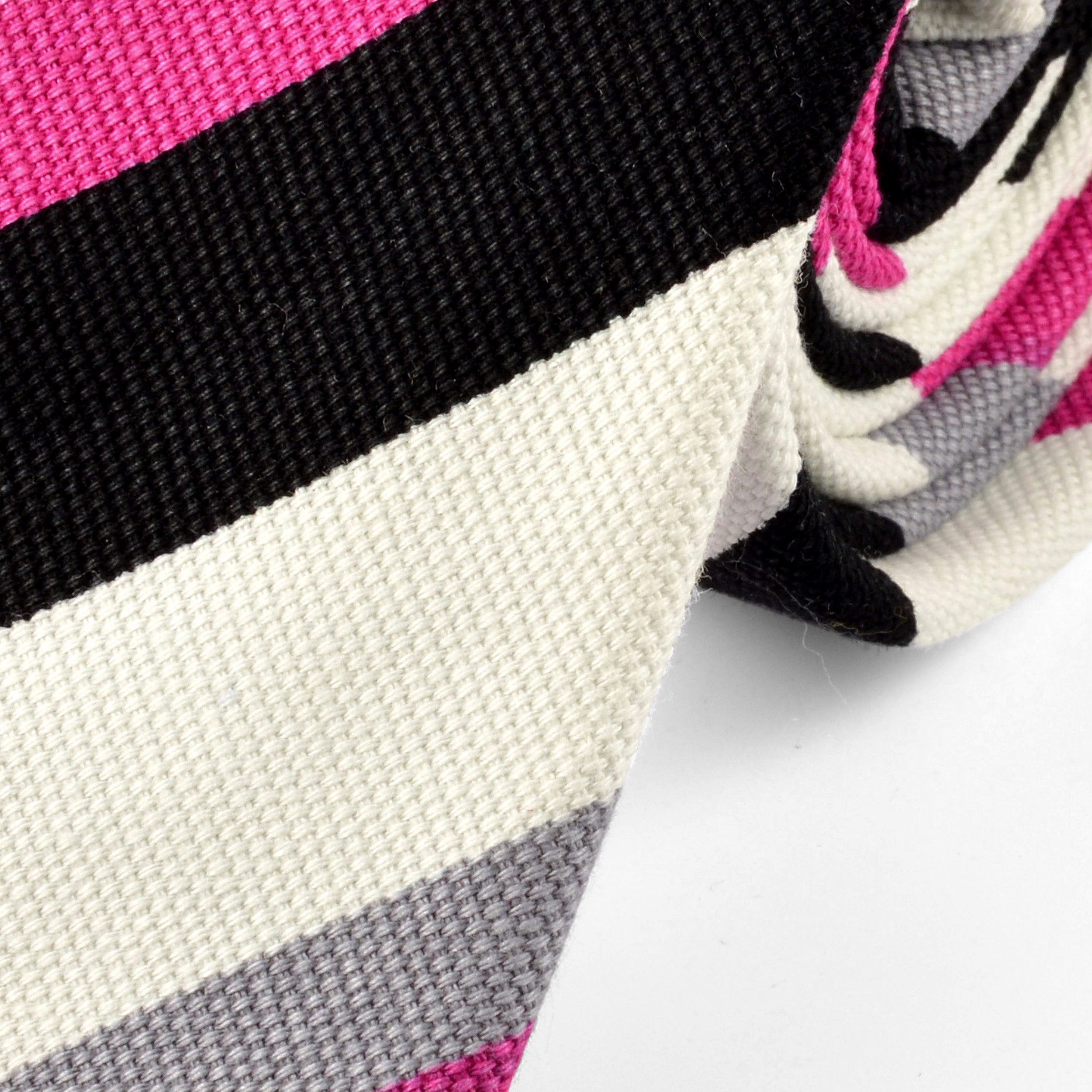 Cravatta in lino a righe rosa - 2