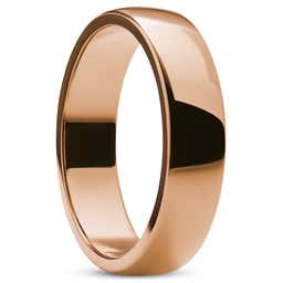 Ferrum | 6 mm D-förmiger Ring aus poliertem, roségoldfarbenem Edelstahl