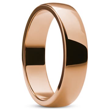 Ferrum | 6 mm Polished Rose Gold-tone Stainless Steel D-Shape Ring