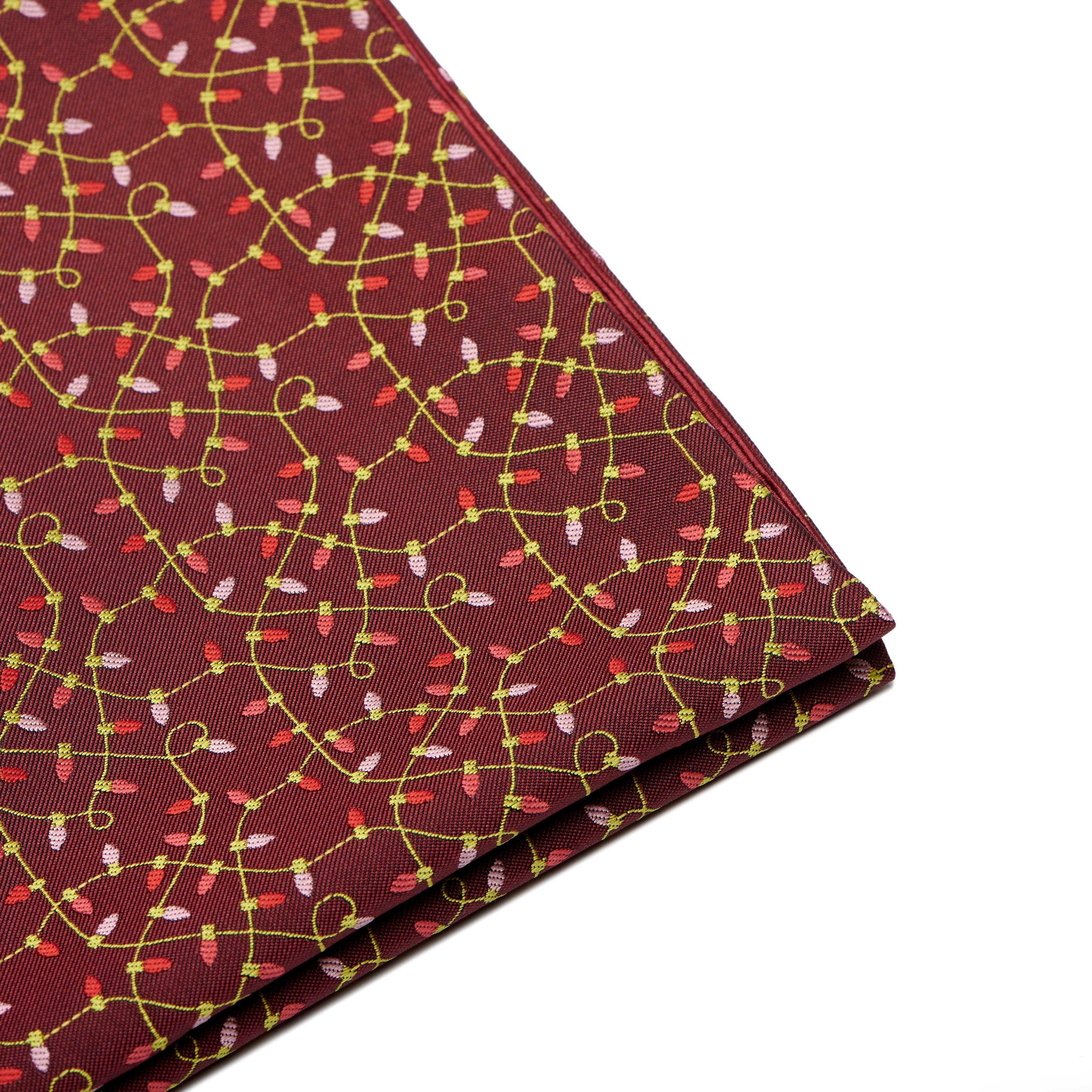 Burgundy Christmas Lights Pocket Square - 2
