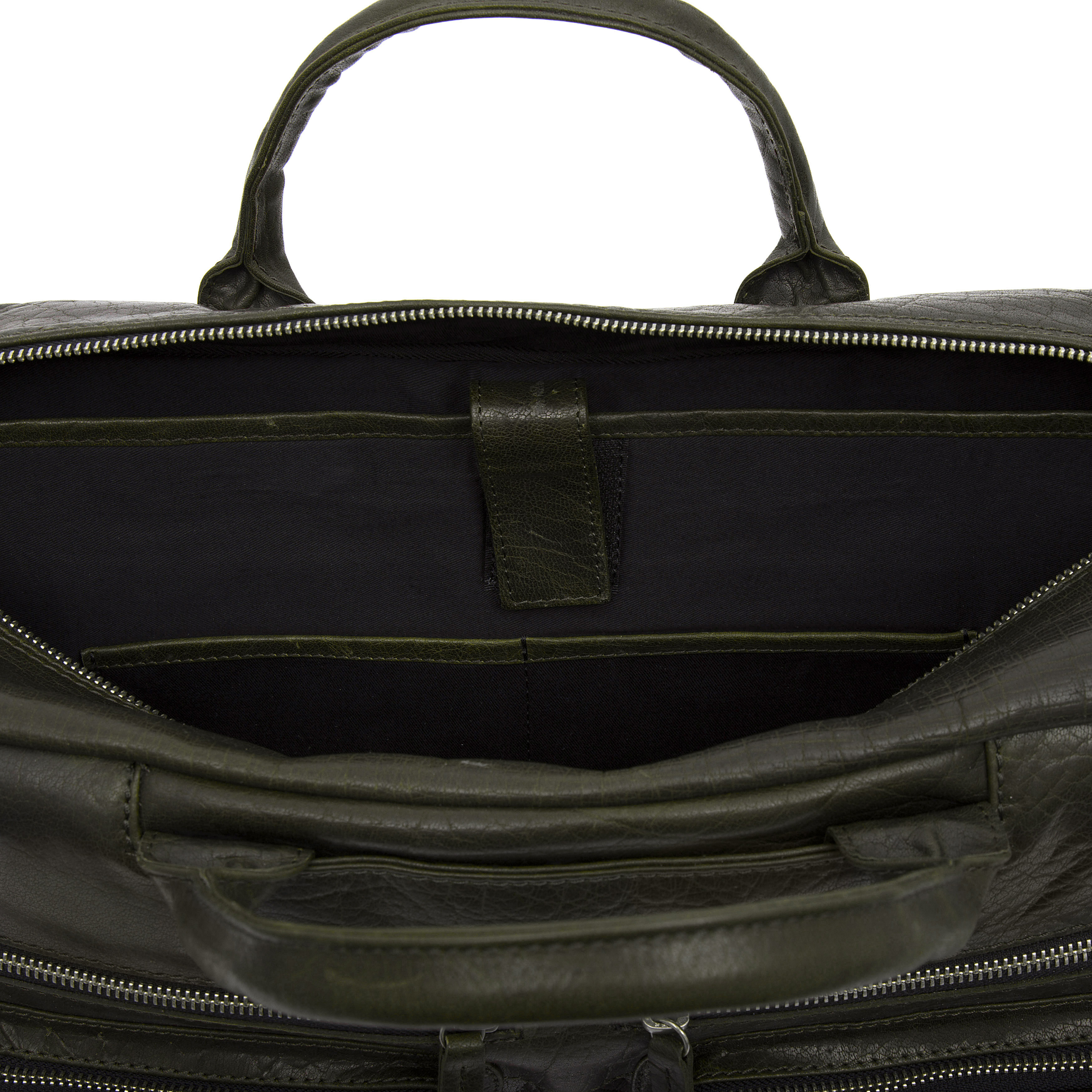 Bolsa de viaje de cuero verde oliva Combi Montreal - 10