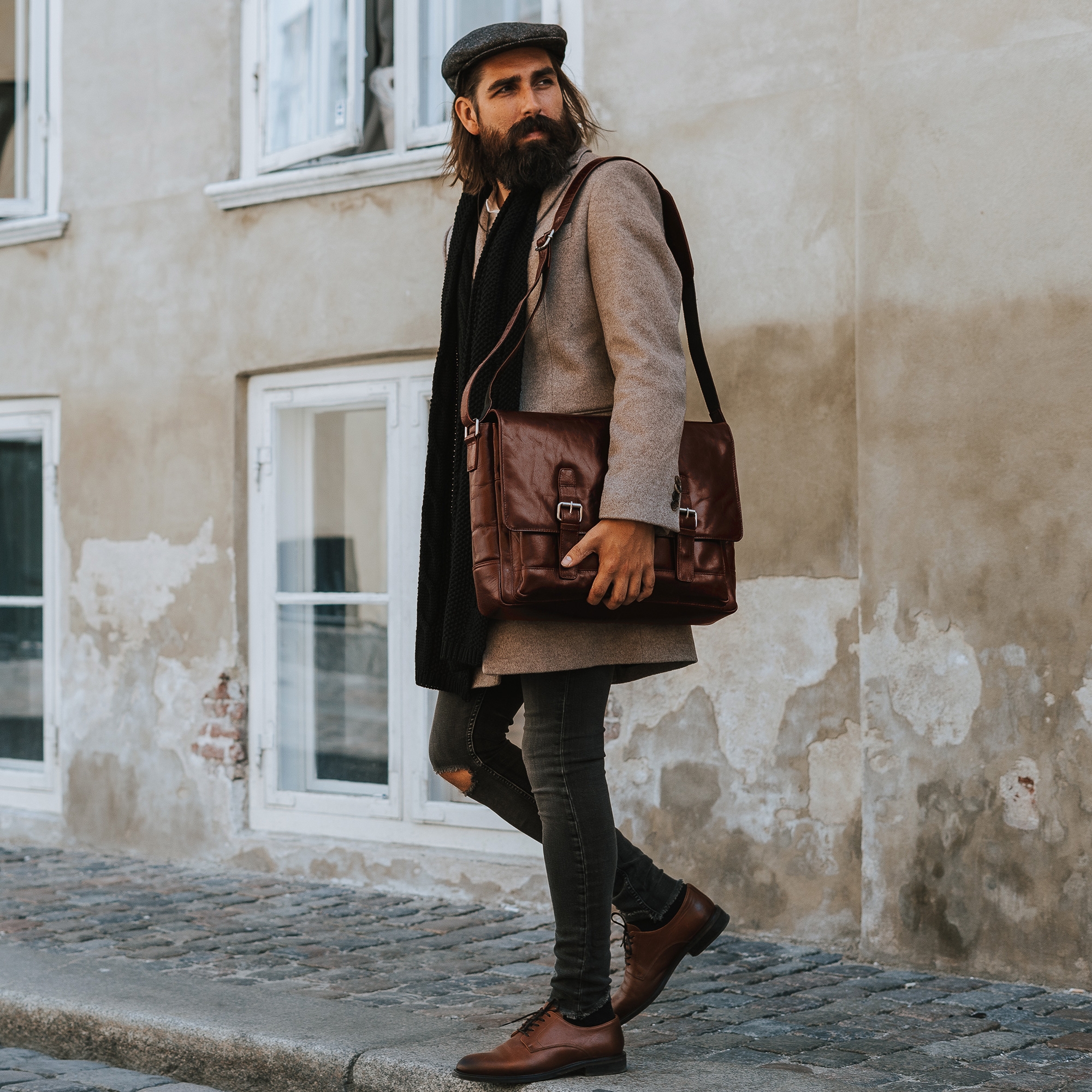 Mørkebrun Jasper Messenger Lædertaske - 14