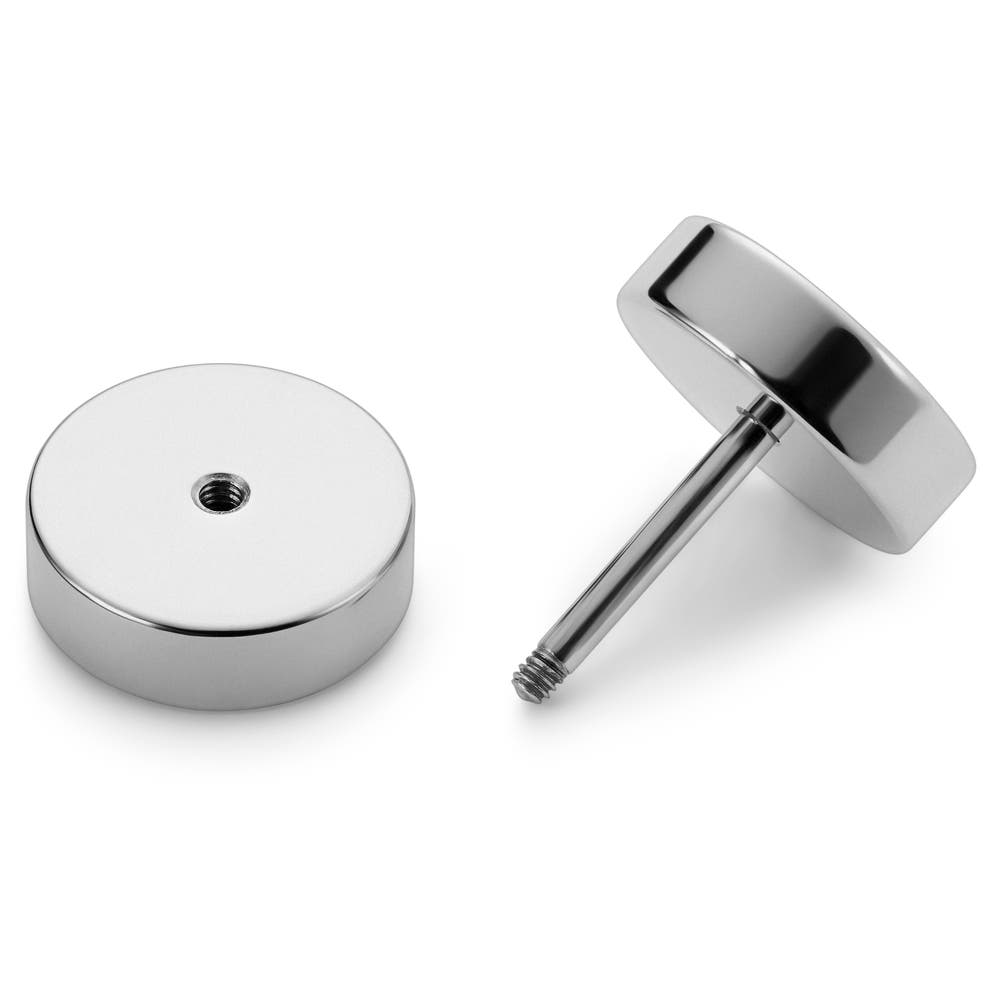 hover: 10 mm Silver-Tone Stainless Steel Fake Plug Earring hover: 10 mm Silver-Tone Stainless Steel Fake Plug Earring