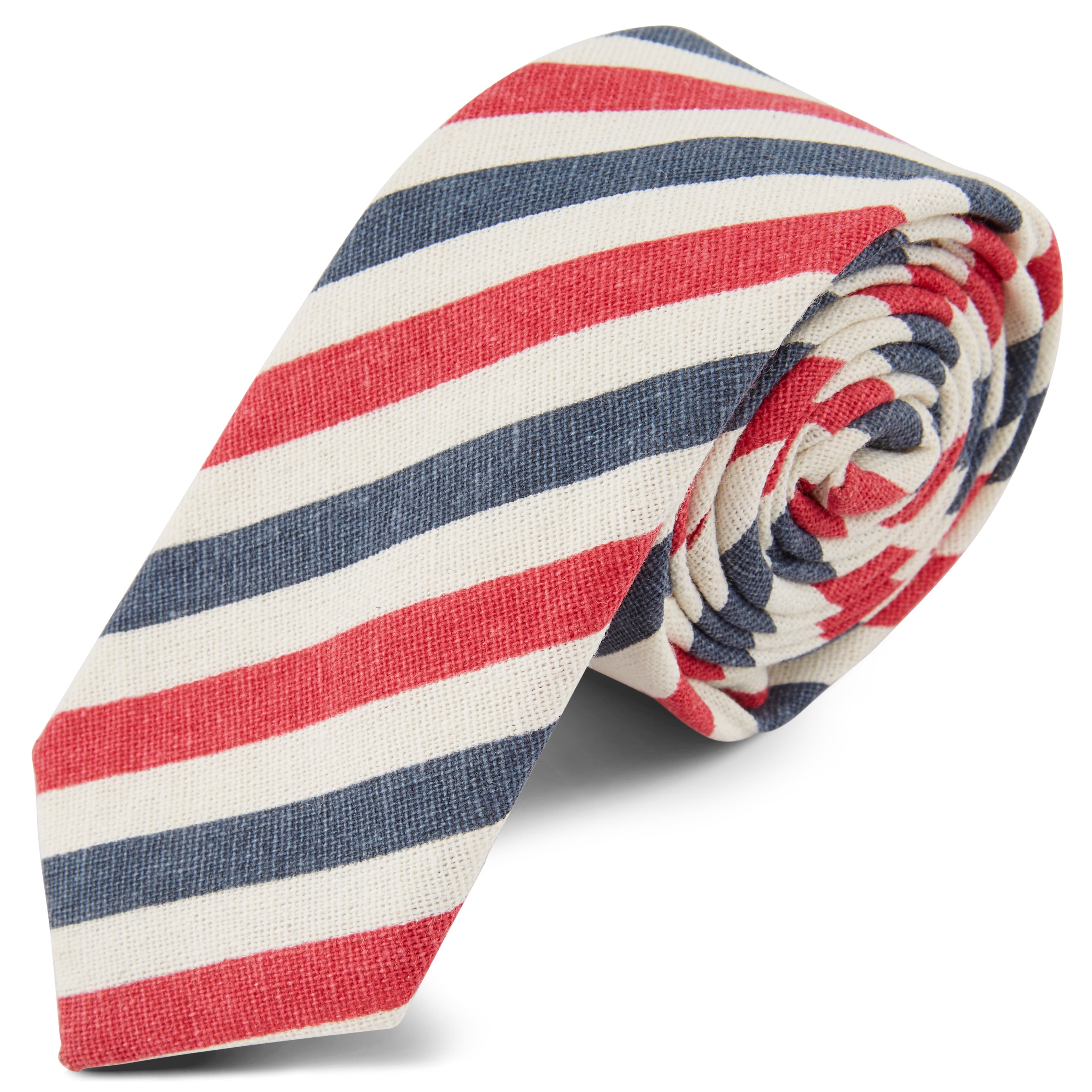 Corbata de rayas azules y rojas