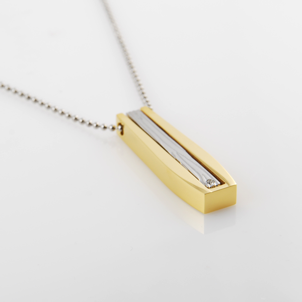 Guld/Sølv Zirkonhalskæde - 2