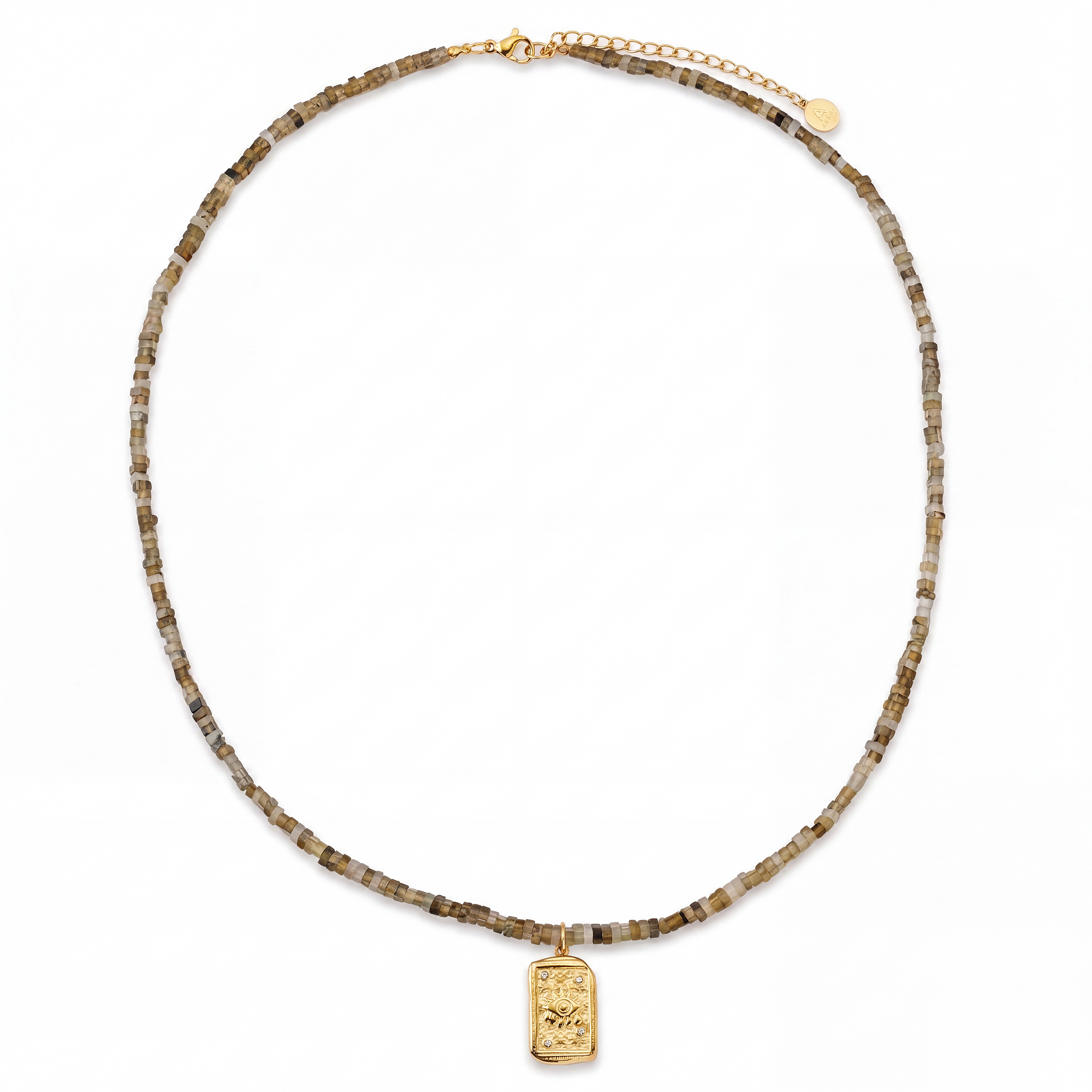 Mediterranean | Minimal Stone Beaded Charm Necklace - 2