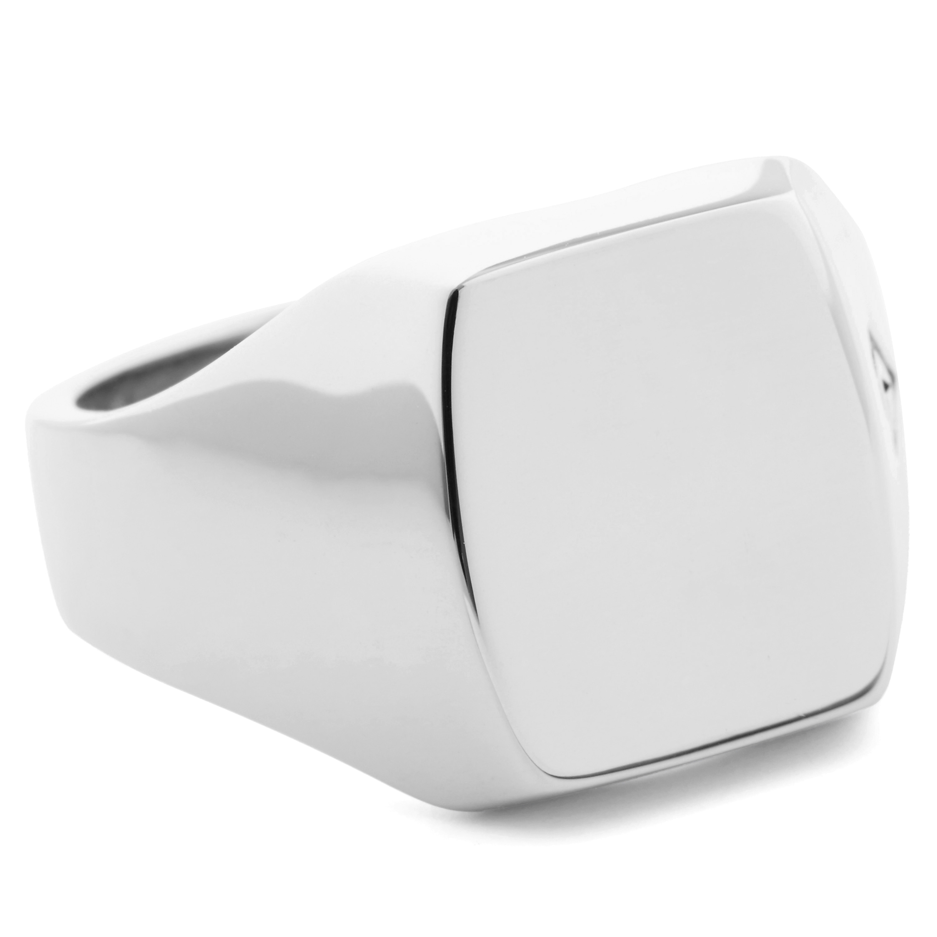 Veliki srebrni prsten s pečatom, od 925 srebra - 2