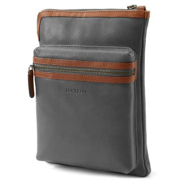 Liam Grey & Tan Leather Tablet Case 