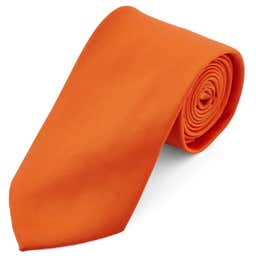Semplice cravatta arancione acceso da 8 cm