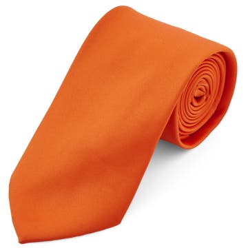 Rikító narancssárga széles egyszerű nyakkendő - 8 cm