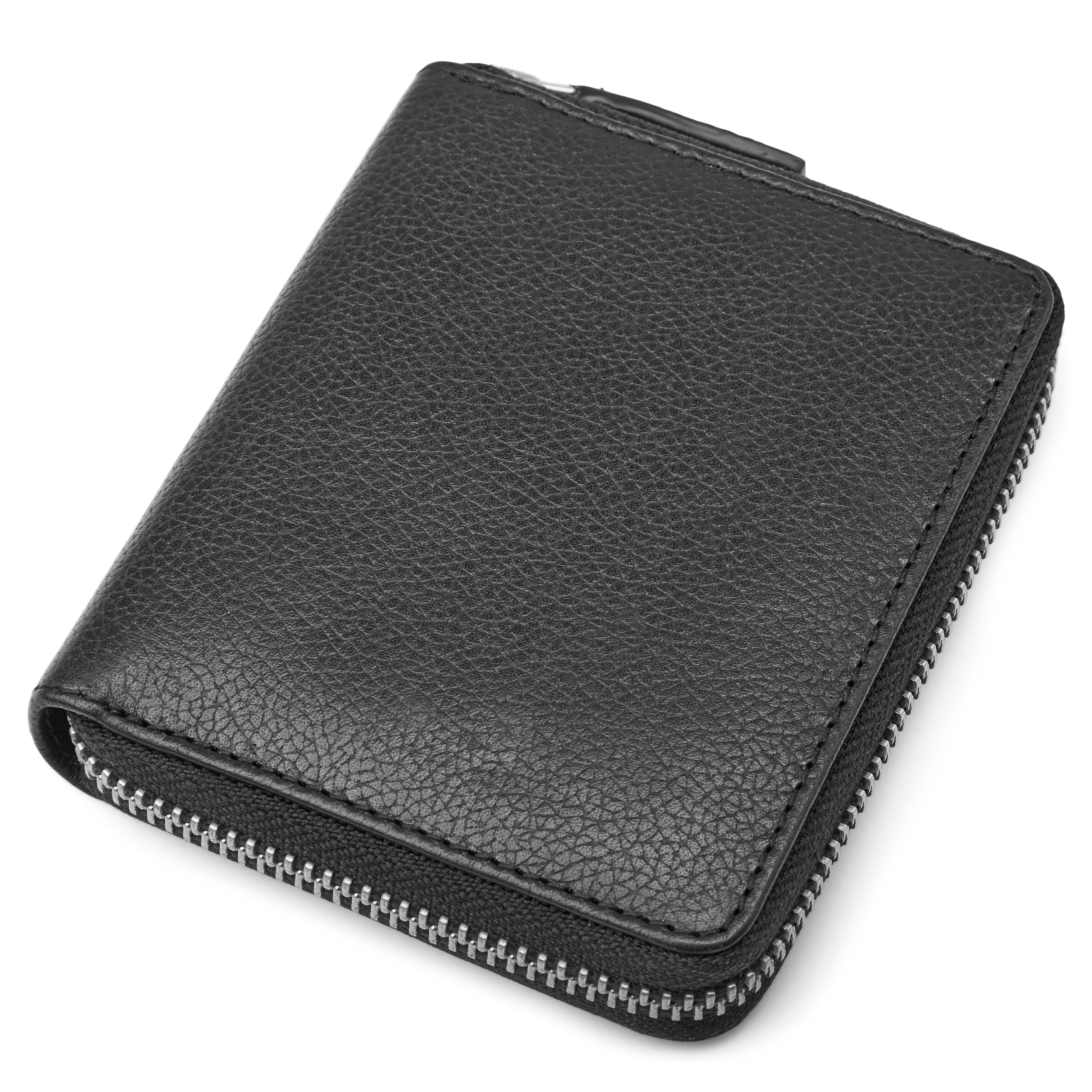 Mini cartera de cuero negro con bloqueo RFID Sky  - 2