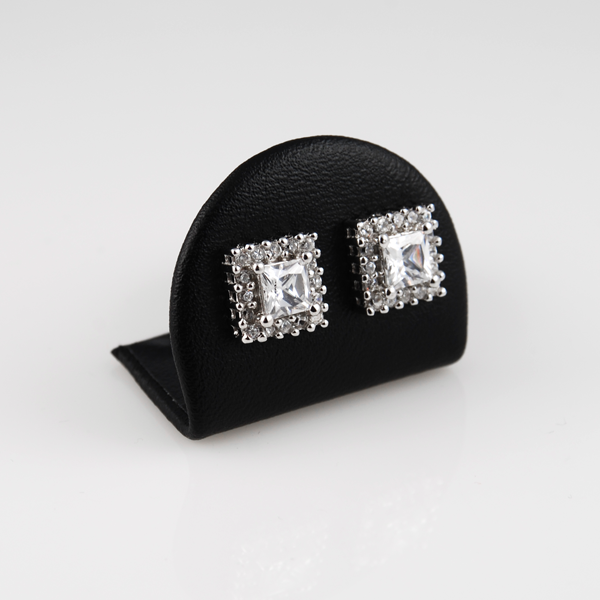 Sølv Midte Bling Øreringe - 2