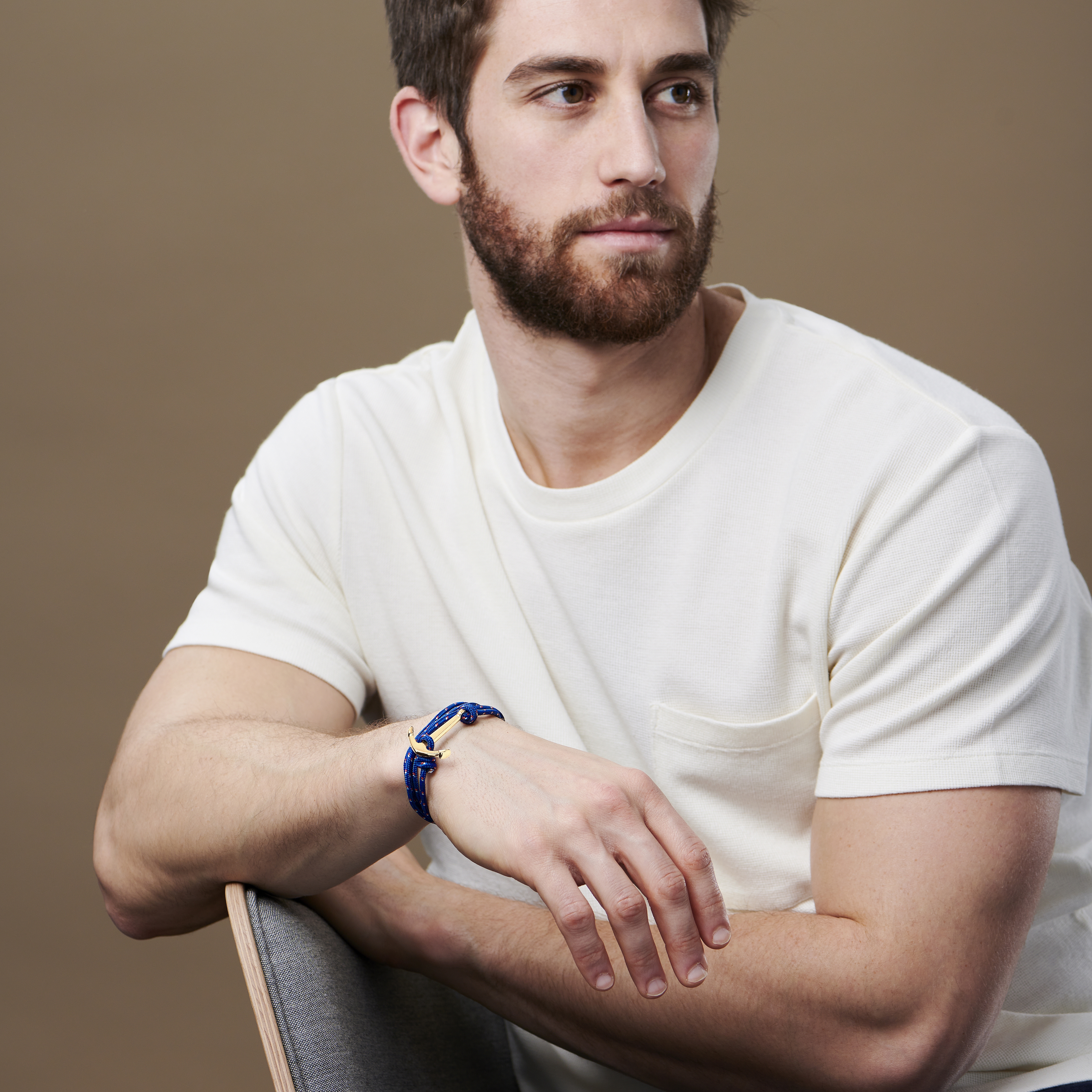 Light Blue & Gold-Tone Anchor Bracelet - 5