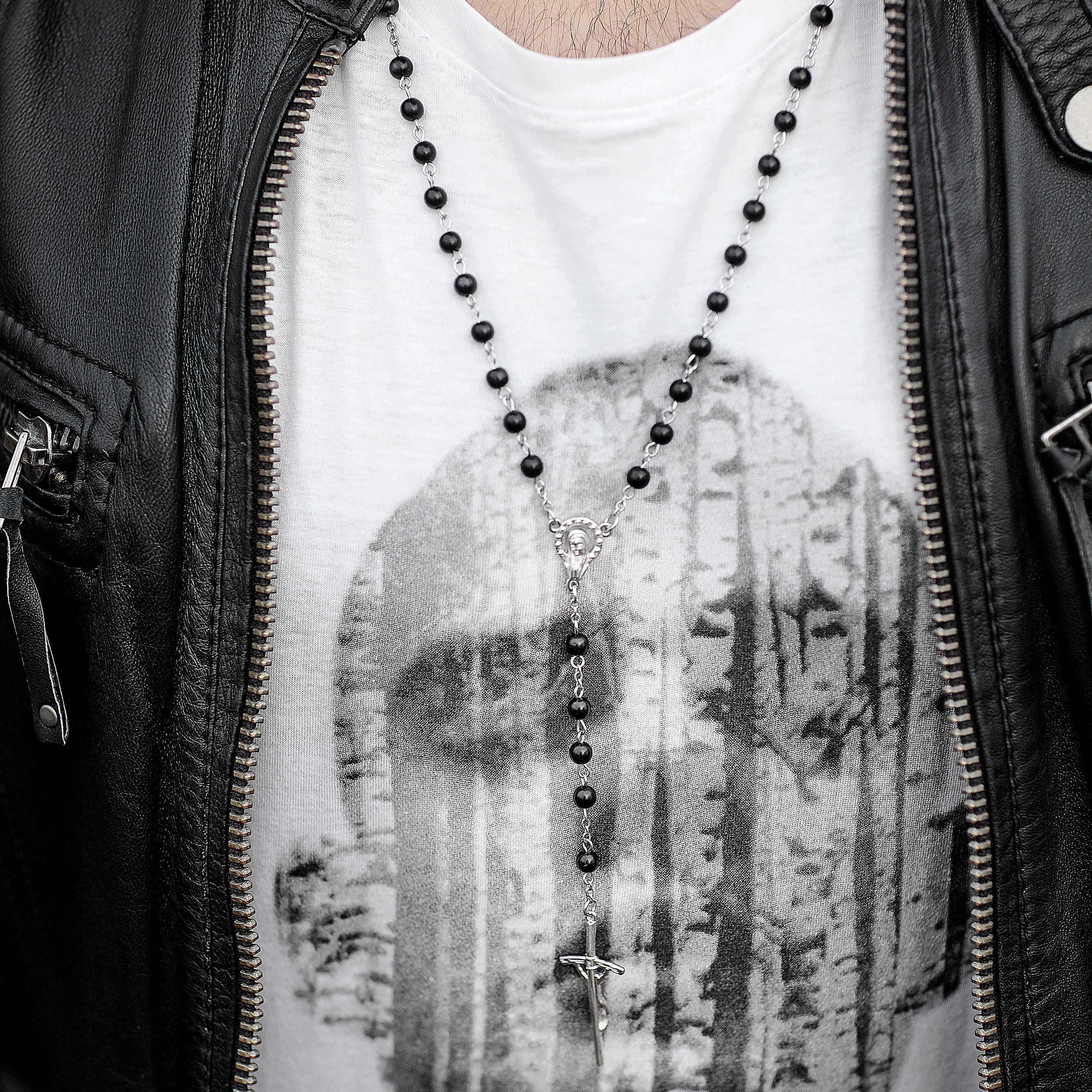 Black Rosary Necklace - 5