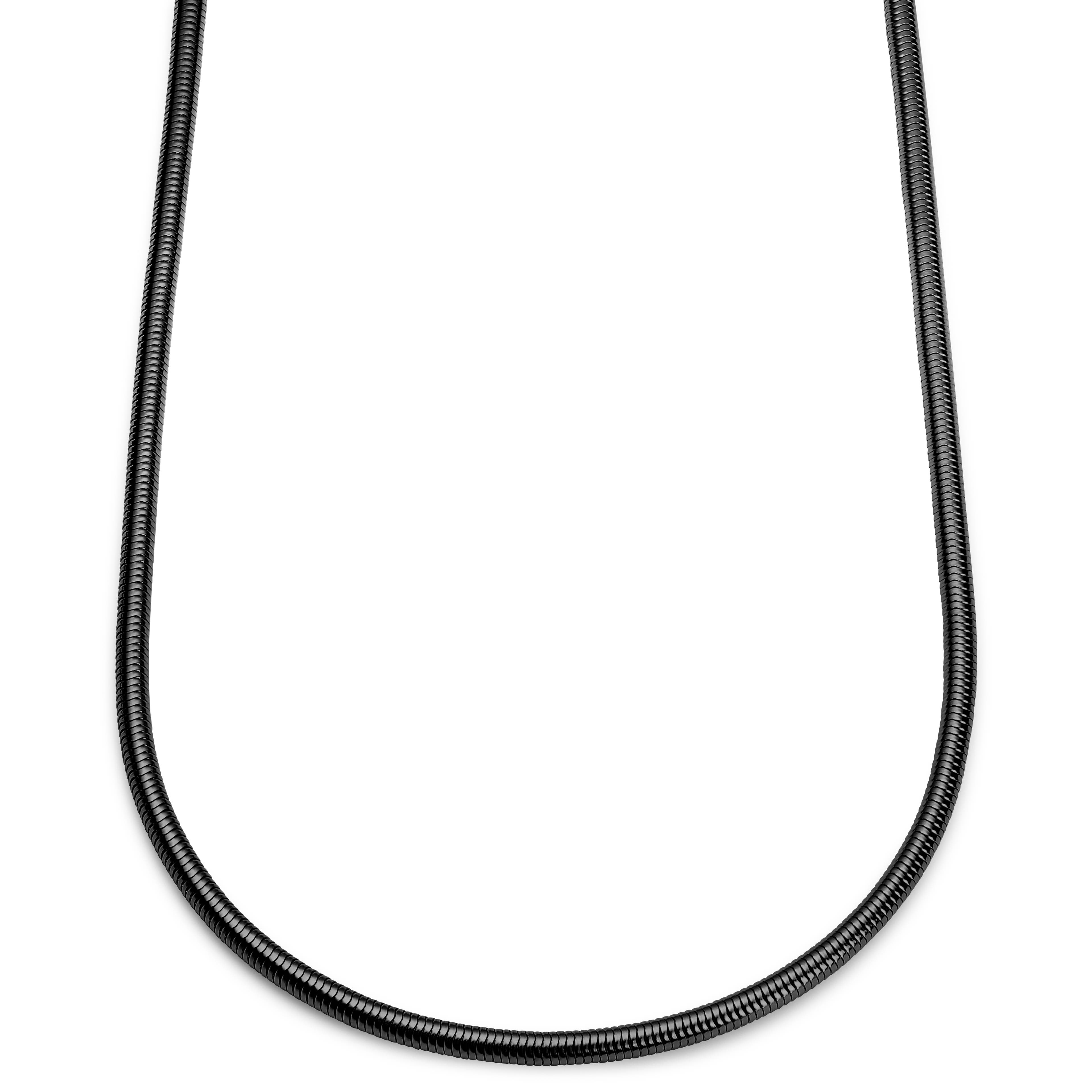 Essentials | 2 mm Gunmetal Schwarz Schlangenkette Halskette