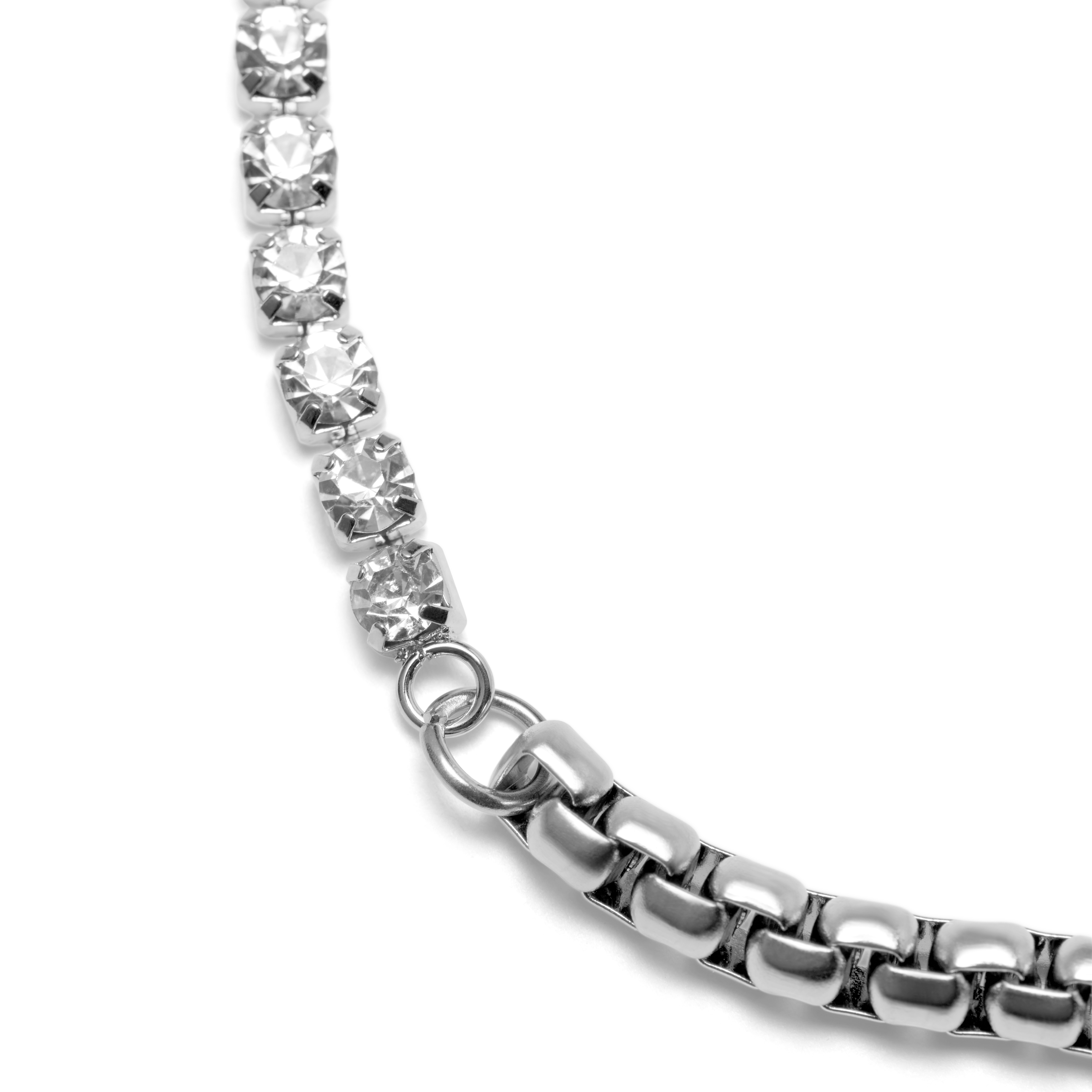 Amager | 5 mm Silver-Tone Stainless Steel & Zirconia Box Chain Necklace - 4