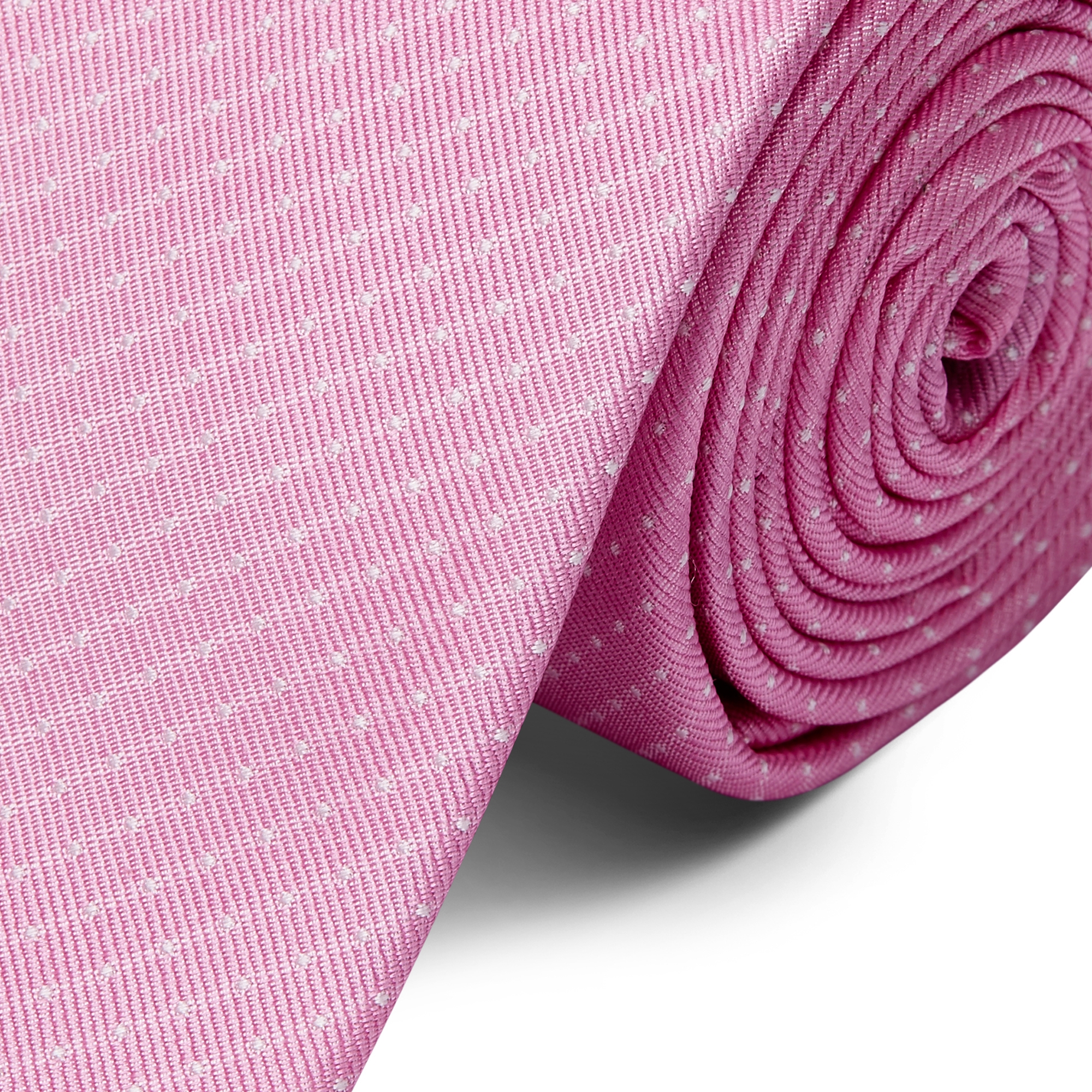 Roze 6 cm Brede Zijden Stropdas met Polkadotmotief - 2