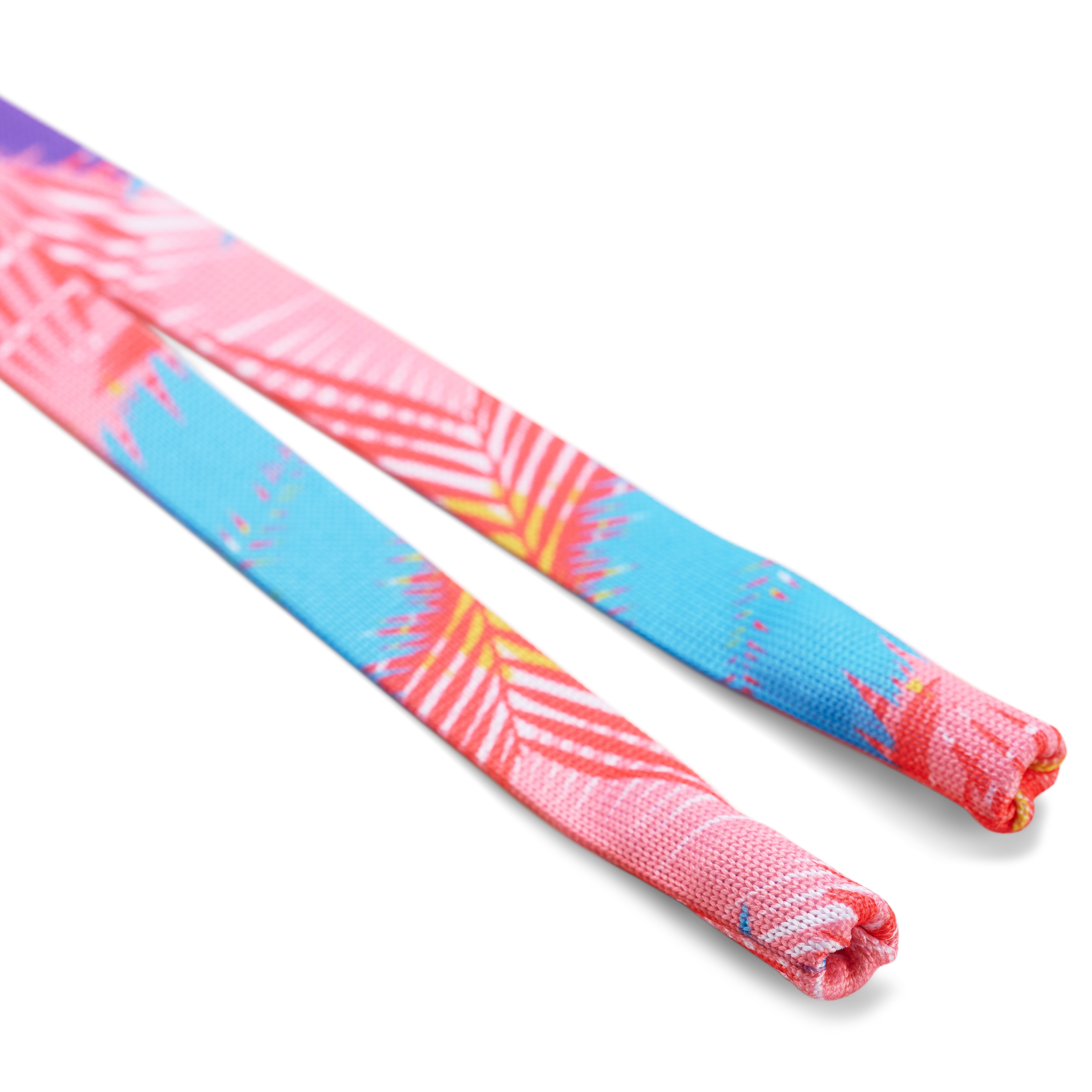 Wide Pink, Blue & Leather Tropical Sunglasses Strap - 4