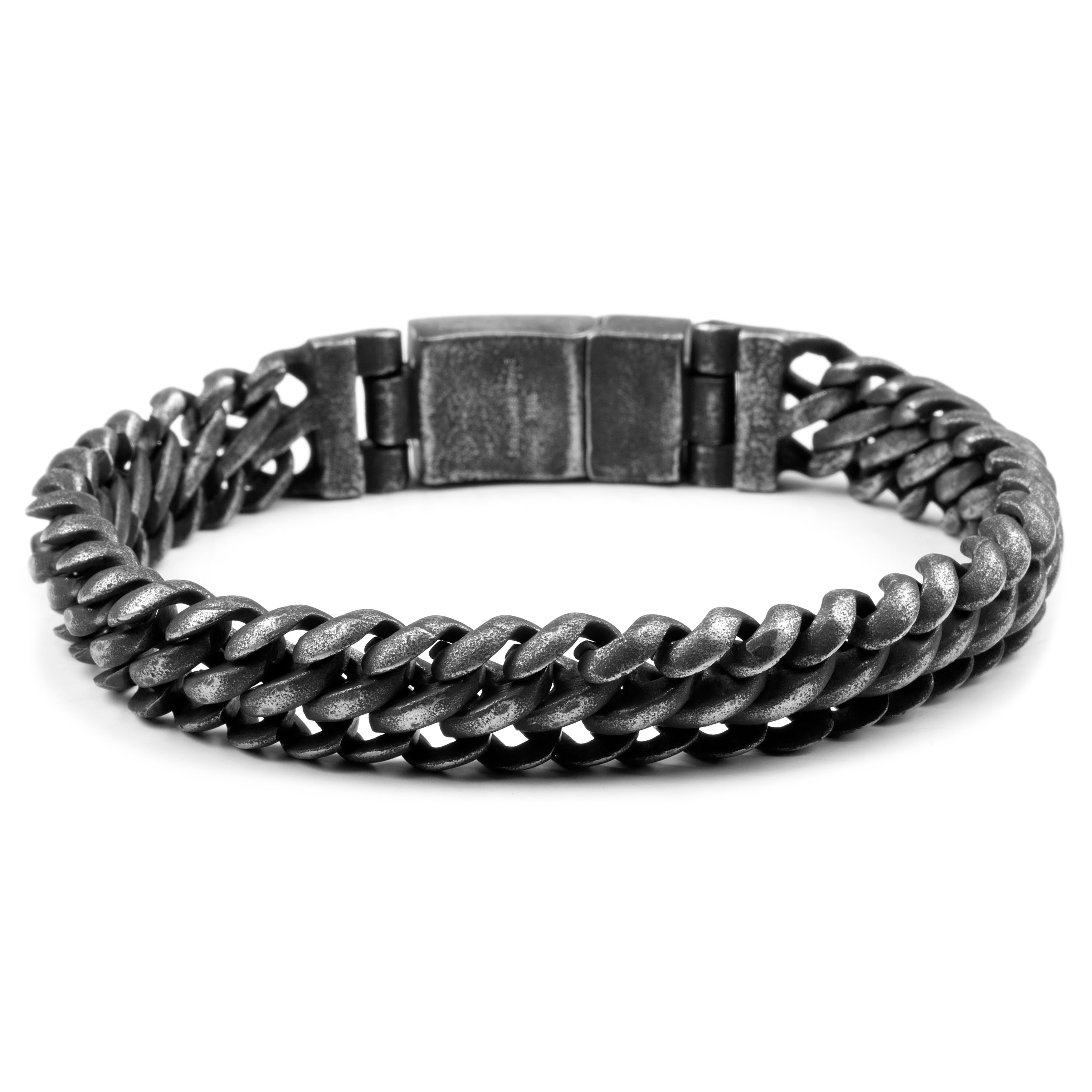 Bracelet à mailles en acier à finition brute - 2