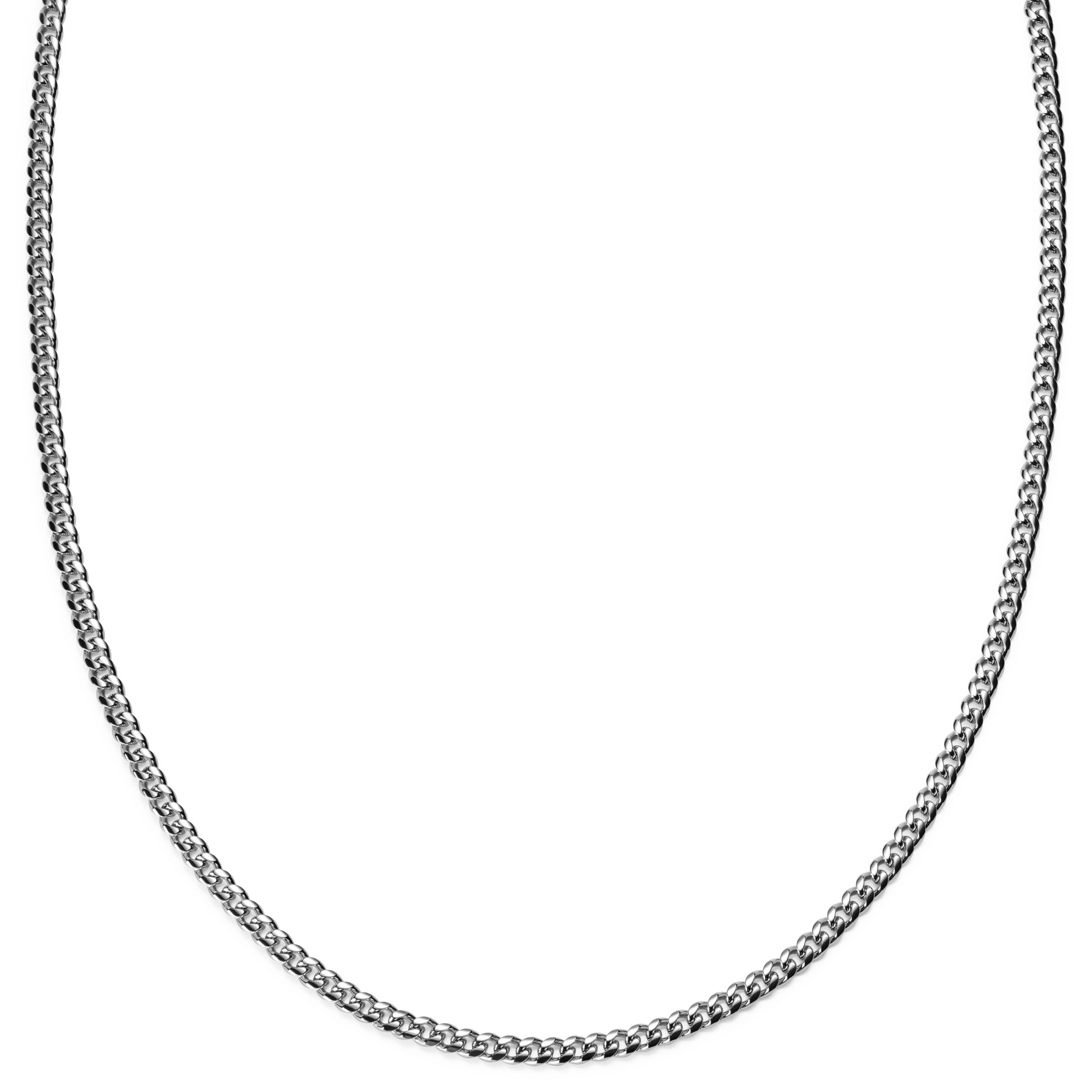 3 mm Silberfarbene Halskette