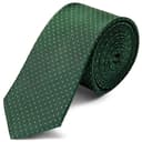 Cravatta verde in seta da 6 cm con motivo a pois Cravatta verde in seta da 6 cm con motivo a pois