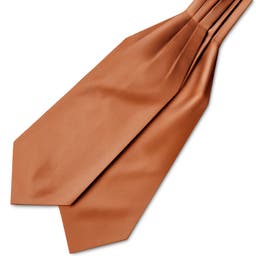 Cravate Ascot en tissu gros-grain couleur cognac