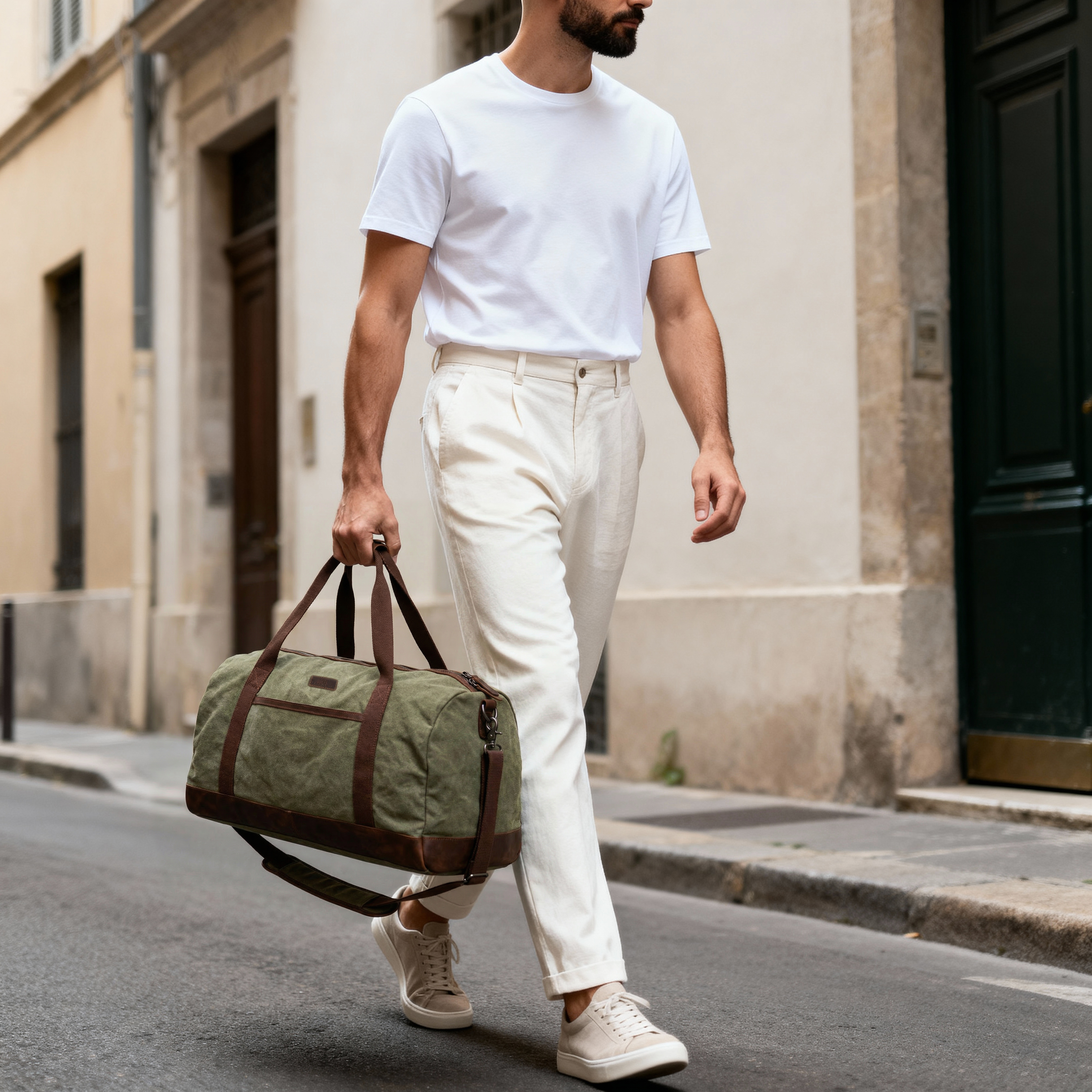 Shem Green & Brown Duffel Bag - 2