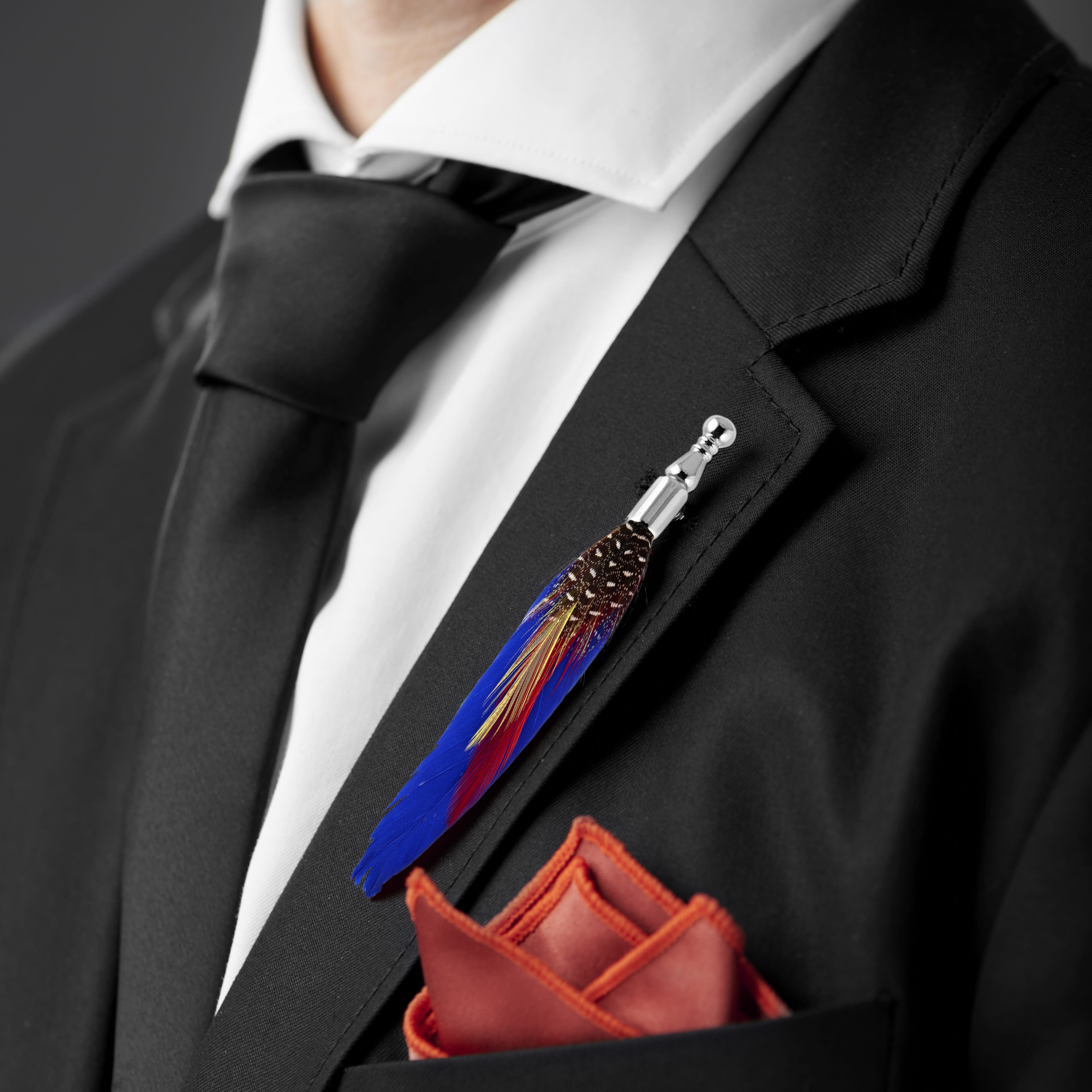 Blue Feather Lapel Pin - 5