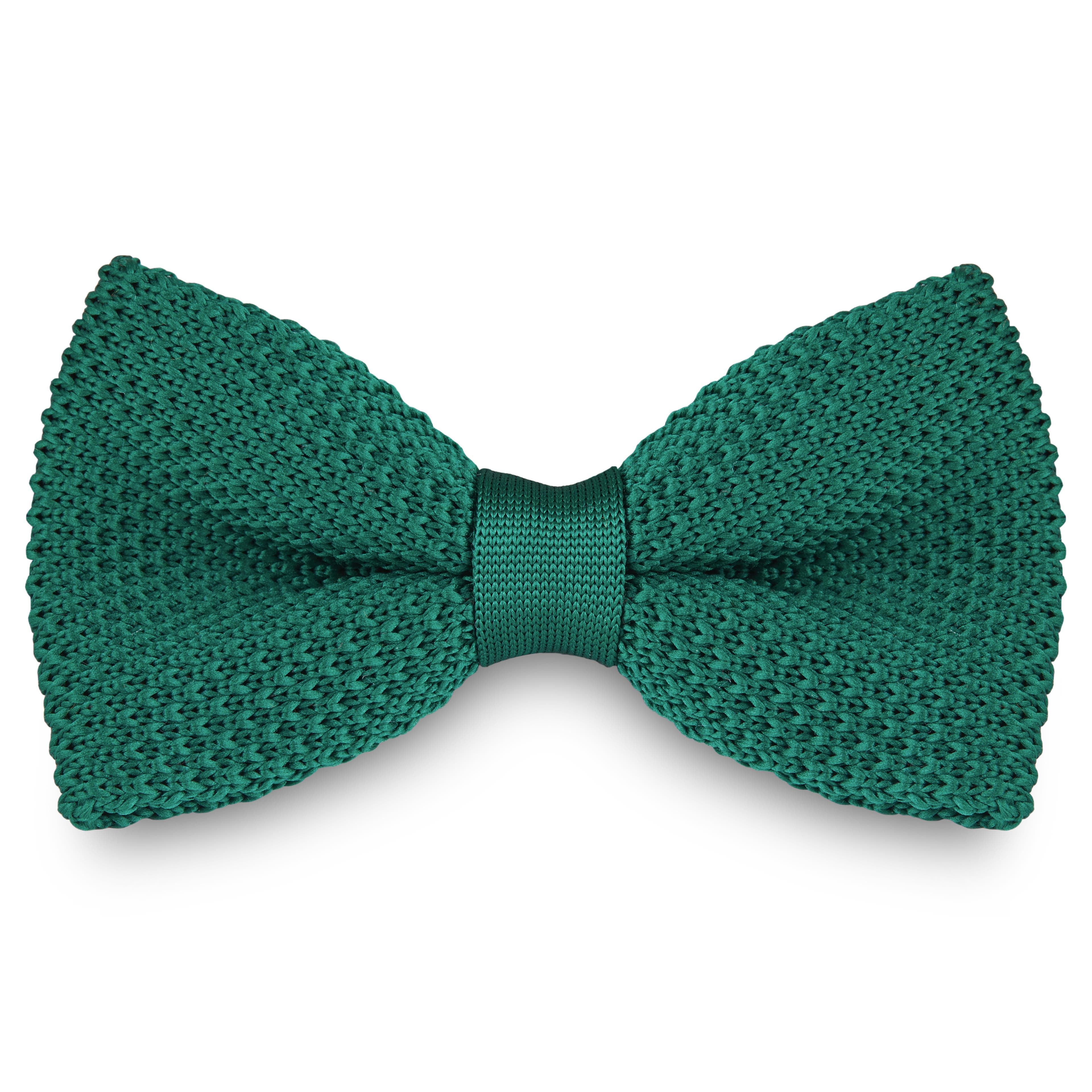 Forest Green Knitted Pre-Tied Bow Tie