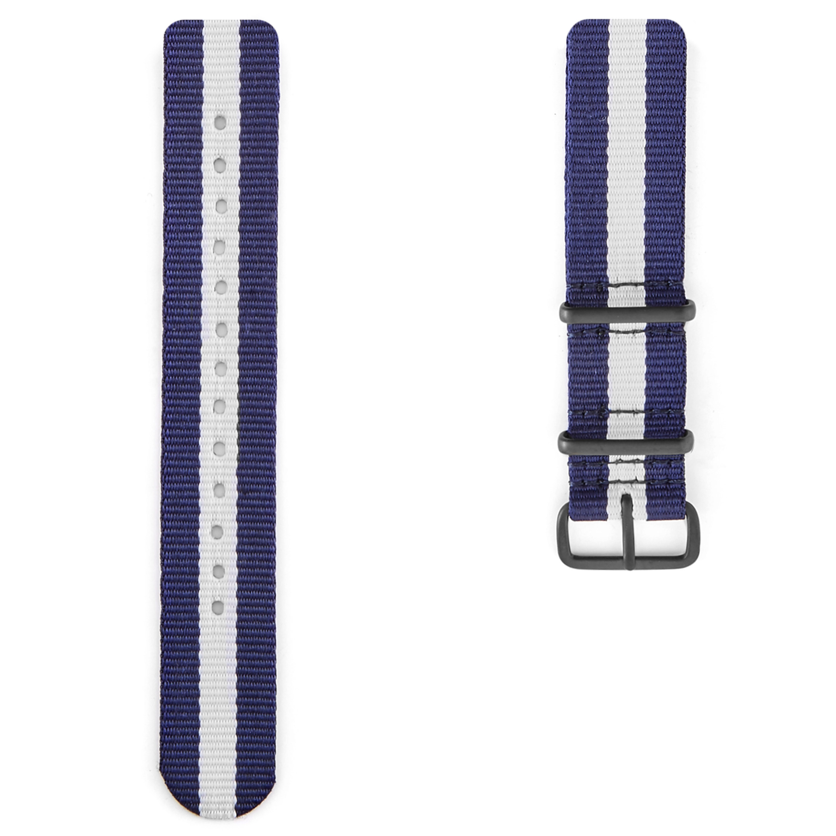 Navy, White & Black NATO Watch Strap - 1