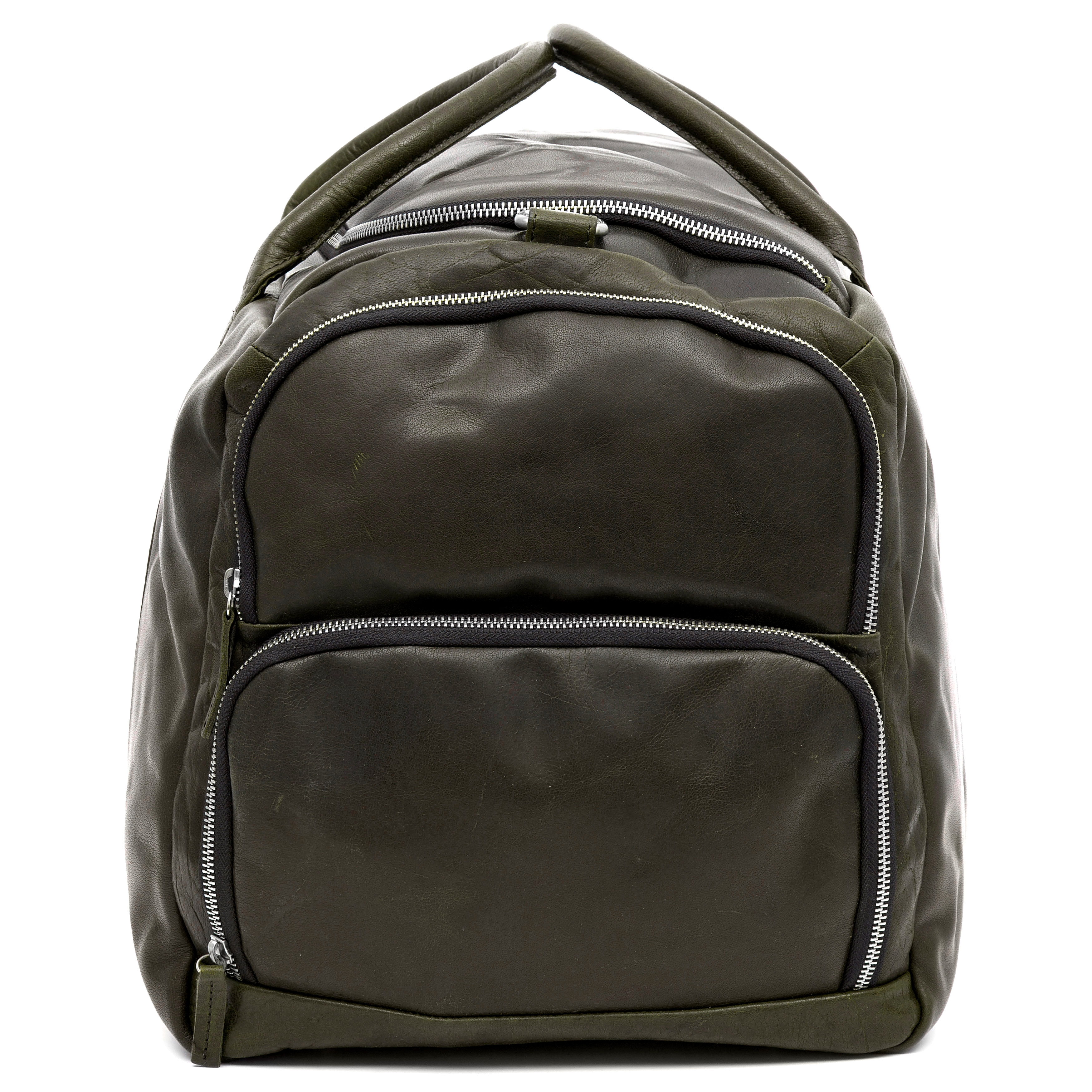 Montreal Large Olive Leather Duffel Bag - 6