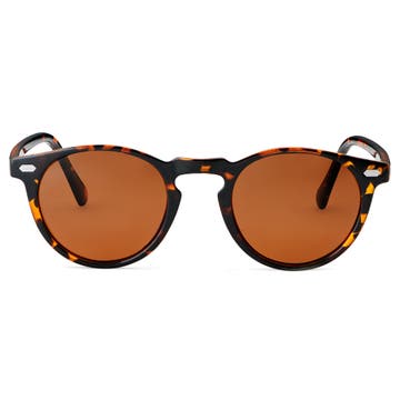 Tortoise Shell & Brown Round Polarised Sunglasses