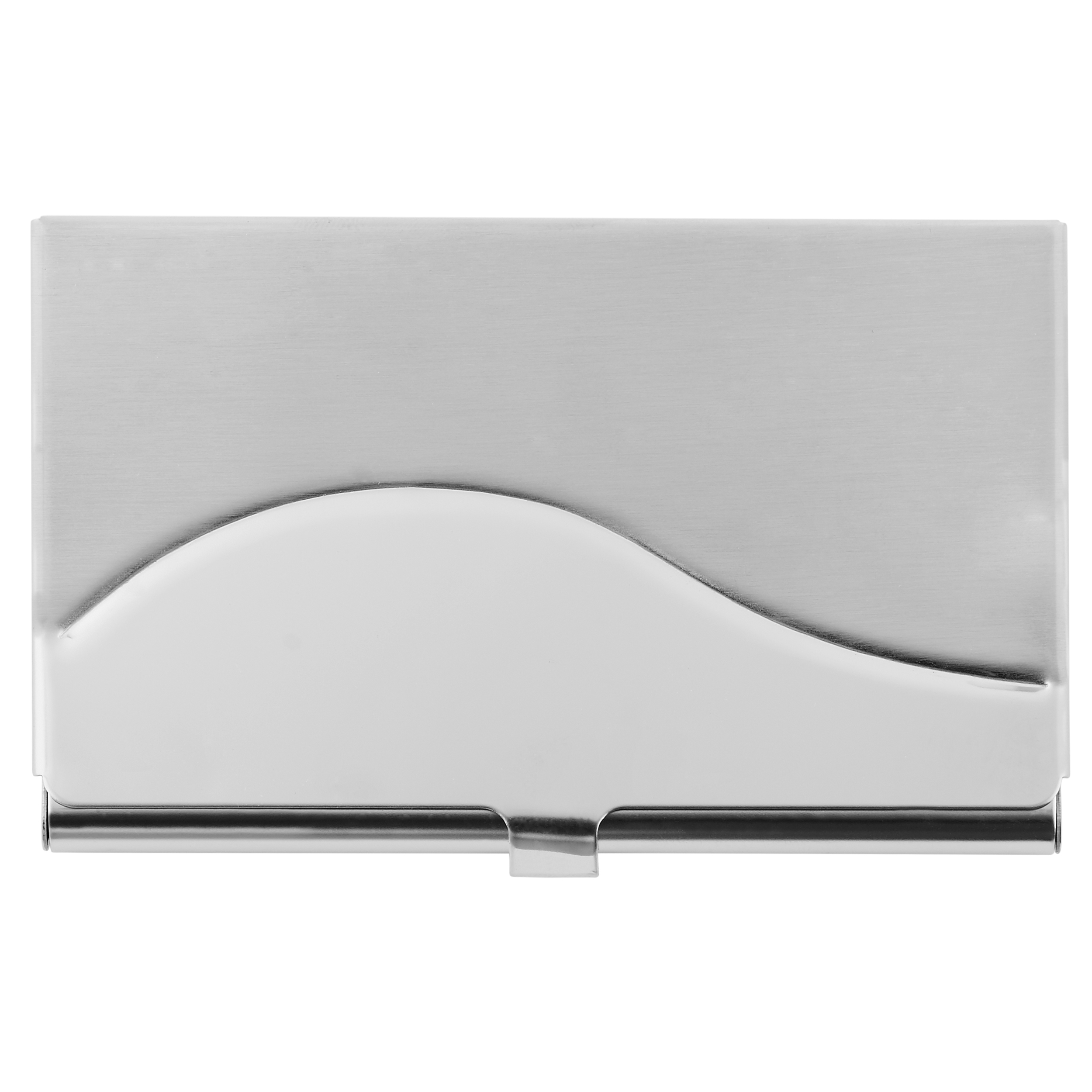 Slender Dual Finish Silver-Toned Cardholder - 1