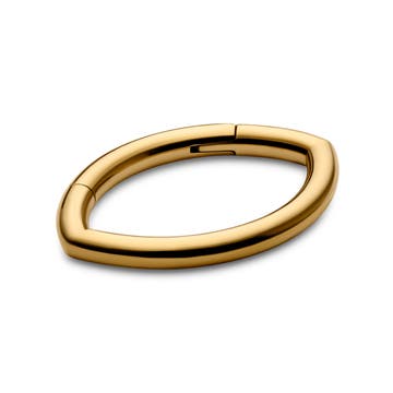 10 mm Ovaler Piercing-Ring aus goldfarbenem Chirurgenstahl