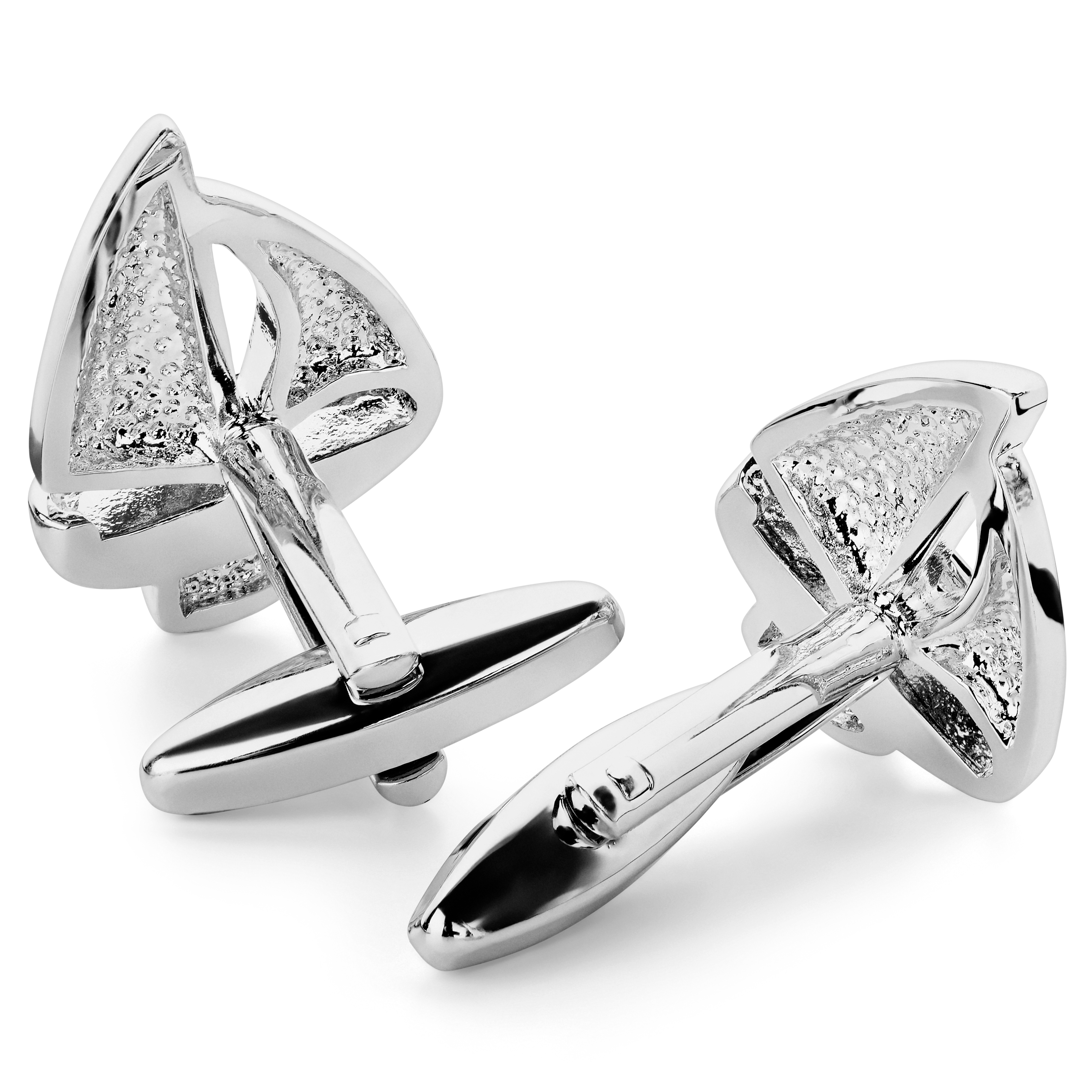 Pelagis | Zilverkleurige en Blauwe Schip Manchetknopen - 3