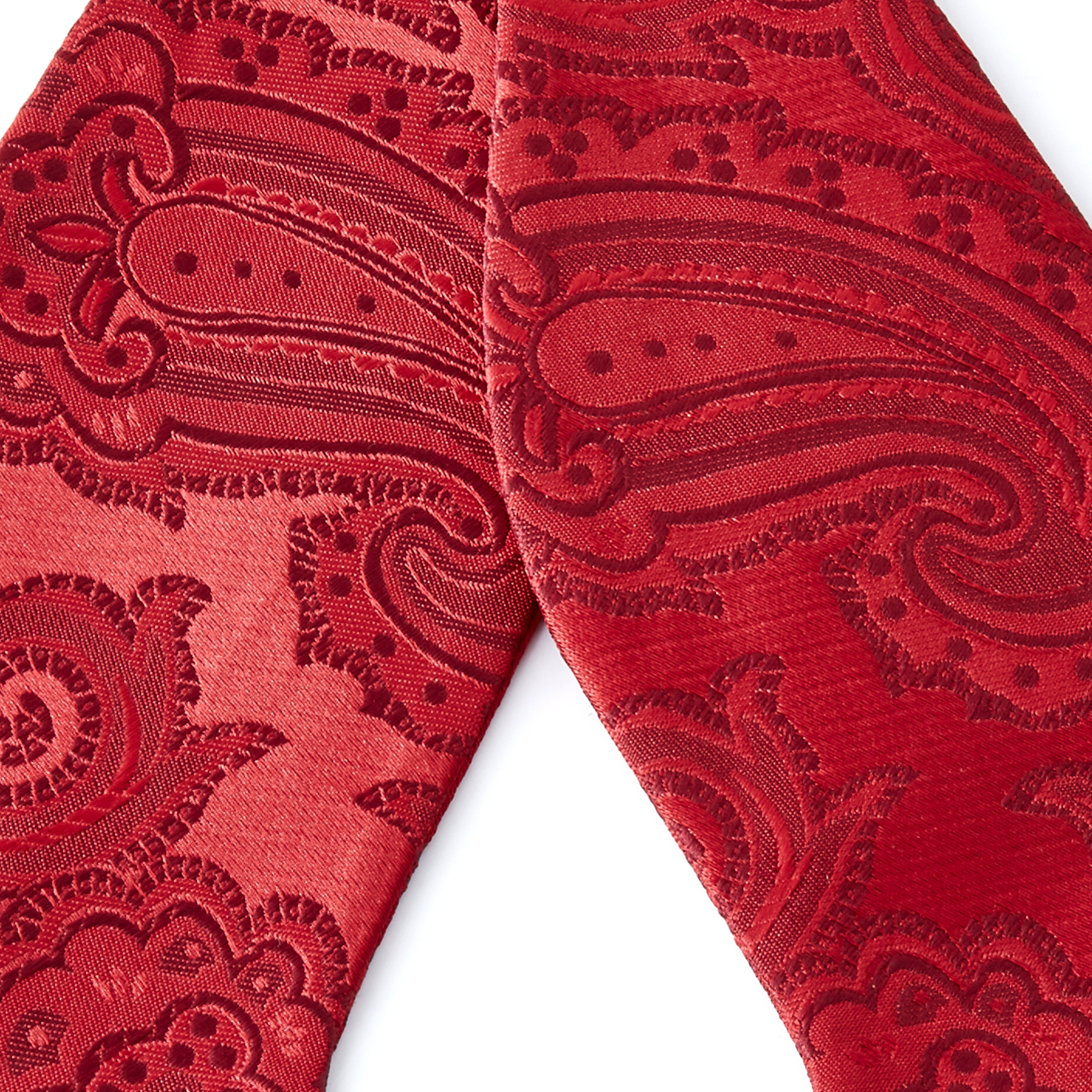 Vintage červený vázací motýlek s Paisley vzorem - 2