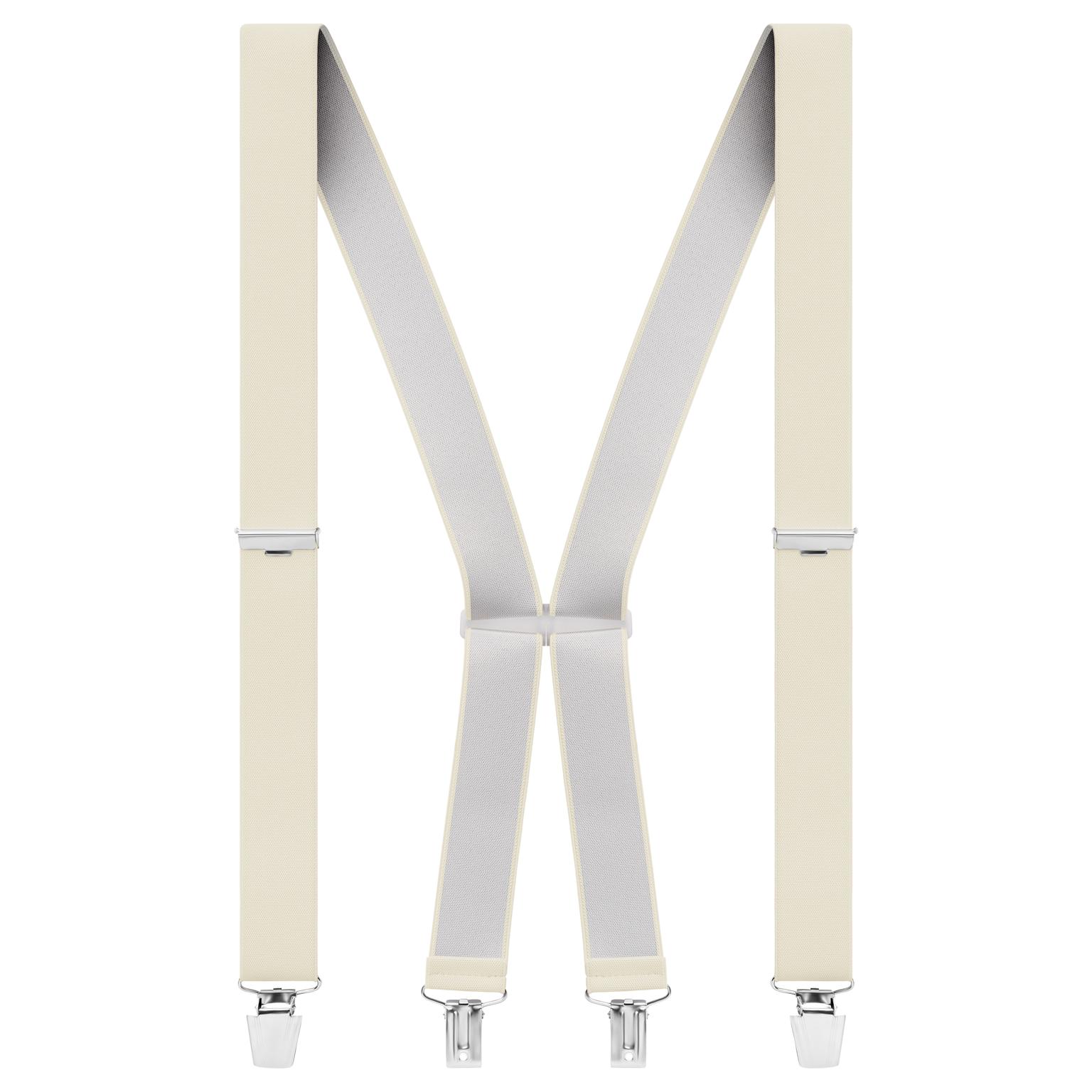 Solid Ivory Clip-On Braces Solid Ivory Clip-On Braces