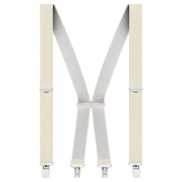 Solid Ivory Clip-On Braces Solid Ivory Clip-On Braces