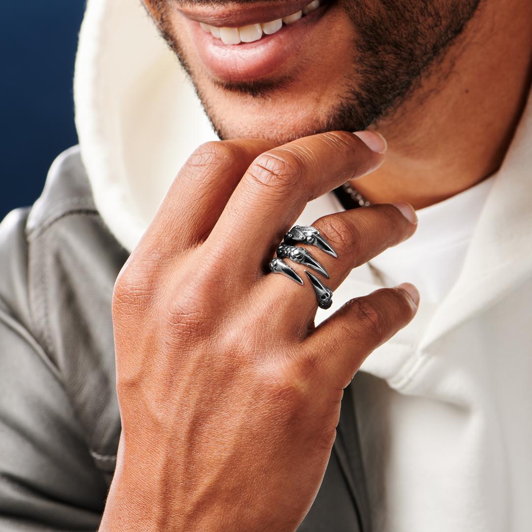 Anello Da Uomo In Acciaio Con Sigillo, Anello Con Artiglio Del Drago - Foto 10