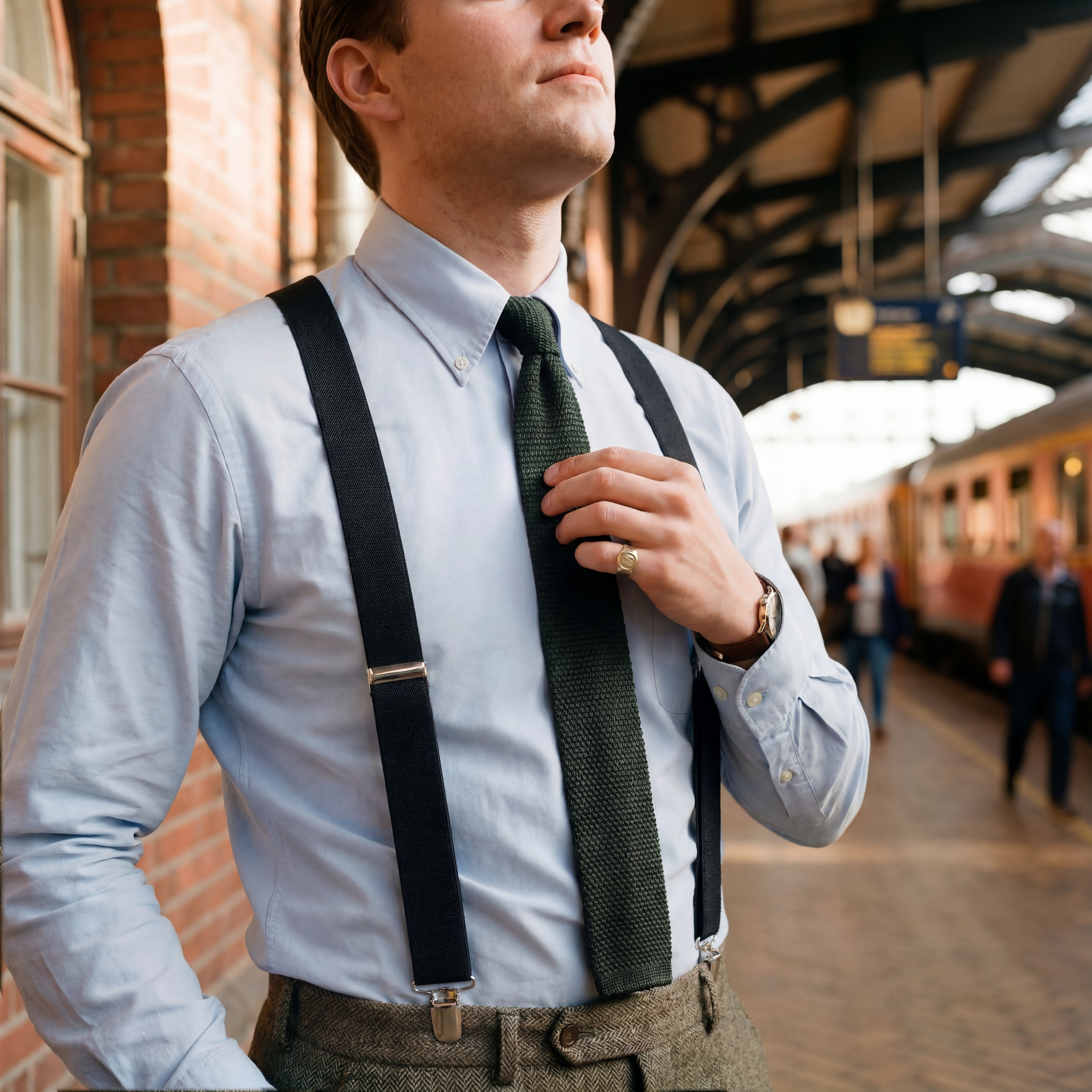 Black Polyester Knitted Tie - 3