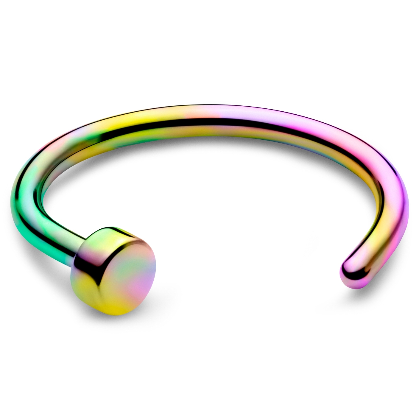 10 mm Open Rainbow Surgical Steel Nose Ring - 2