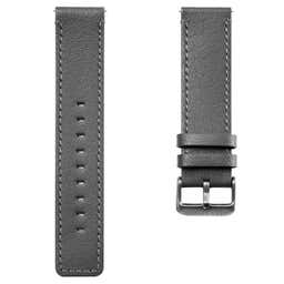 Grey Leather Watch Strap with Gray Buckle