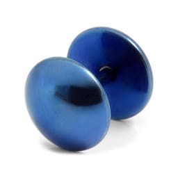 8 mm Blue Stainless Steel Round Stud Earring