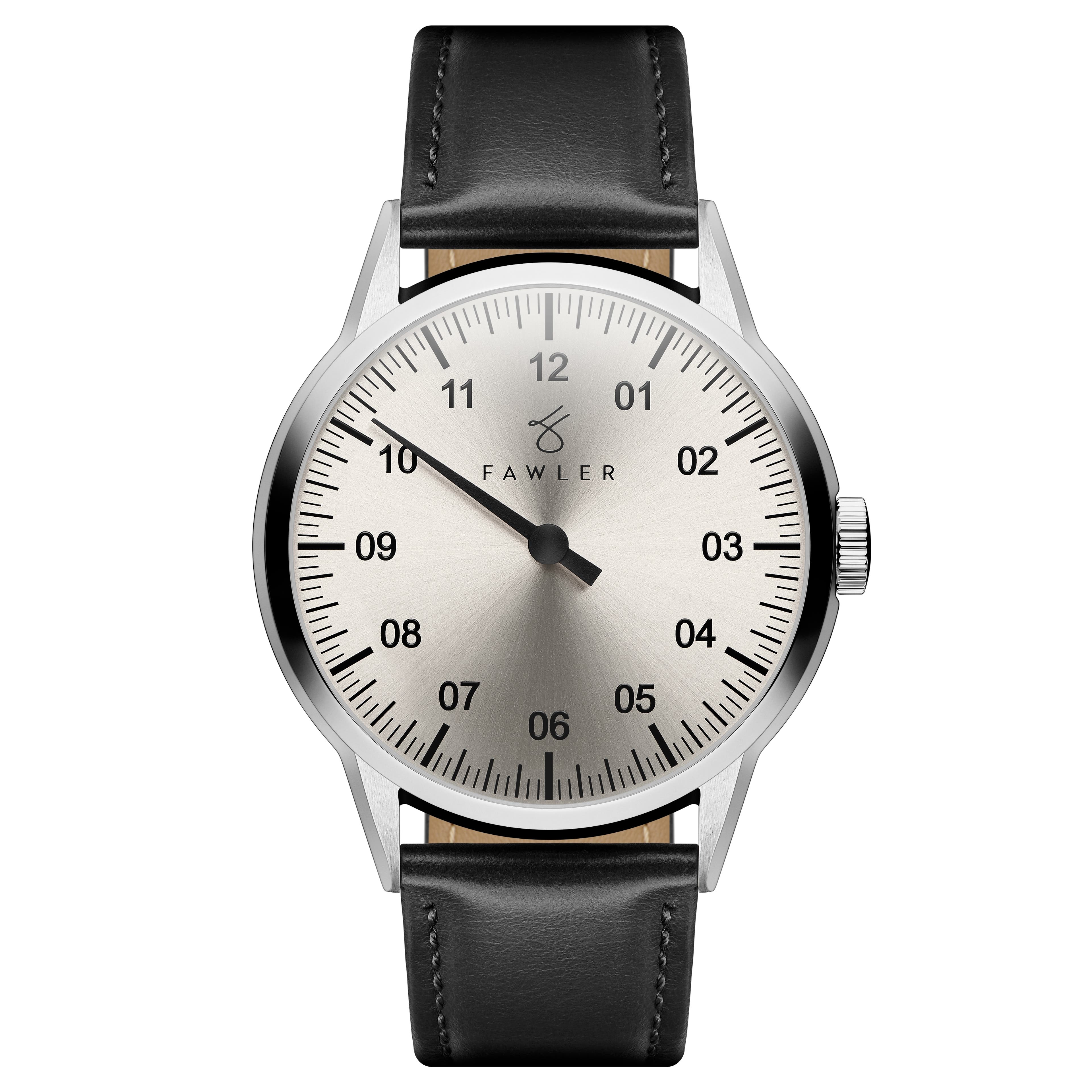Paz | Сребрист стоманен официален часовник с една стрелка