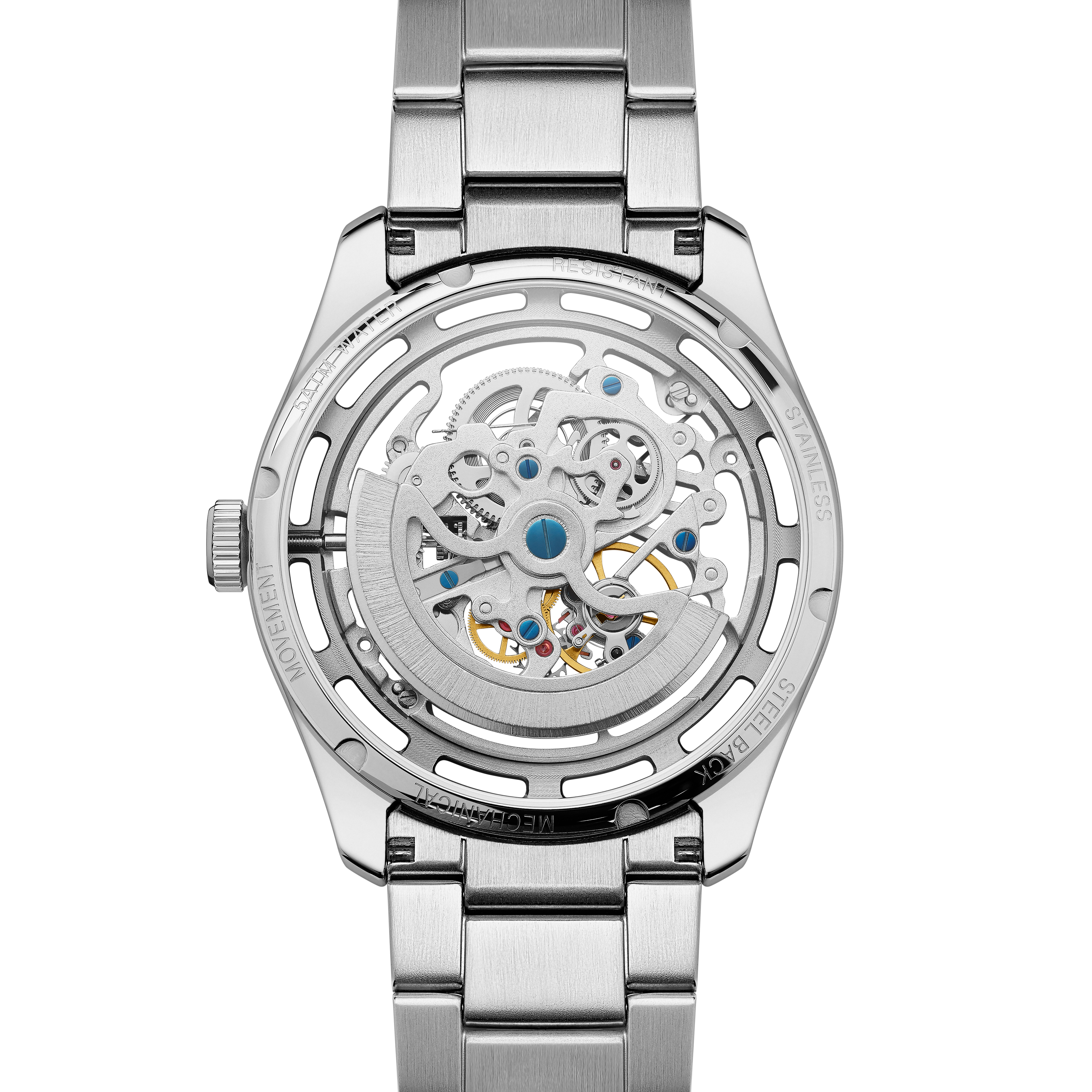 アクタス Motus | Gold-Tone Automatic Skeleton Watch With Chocolate