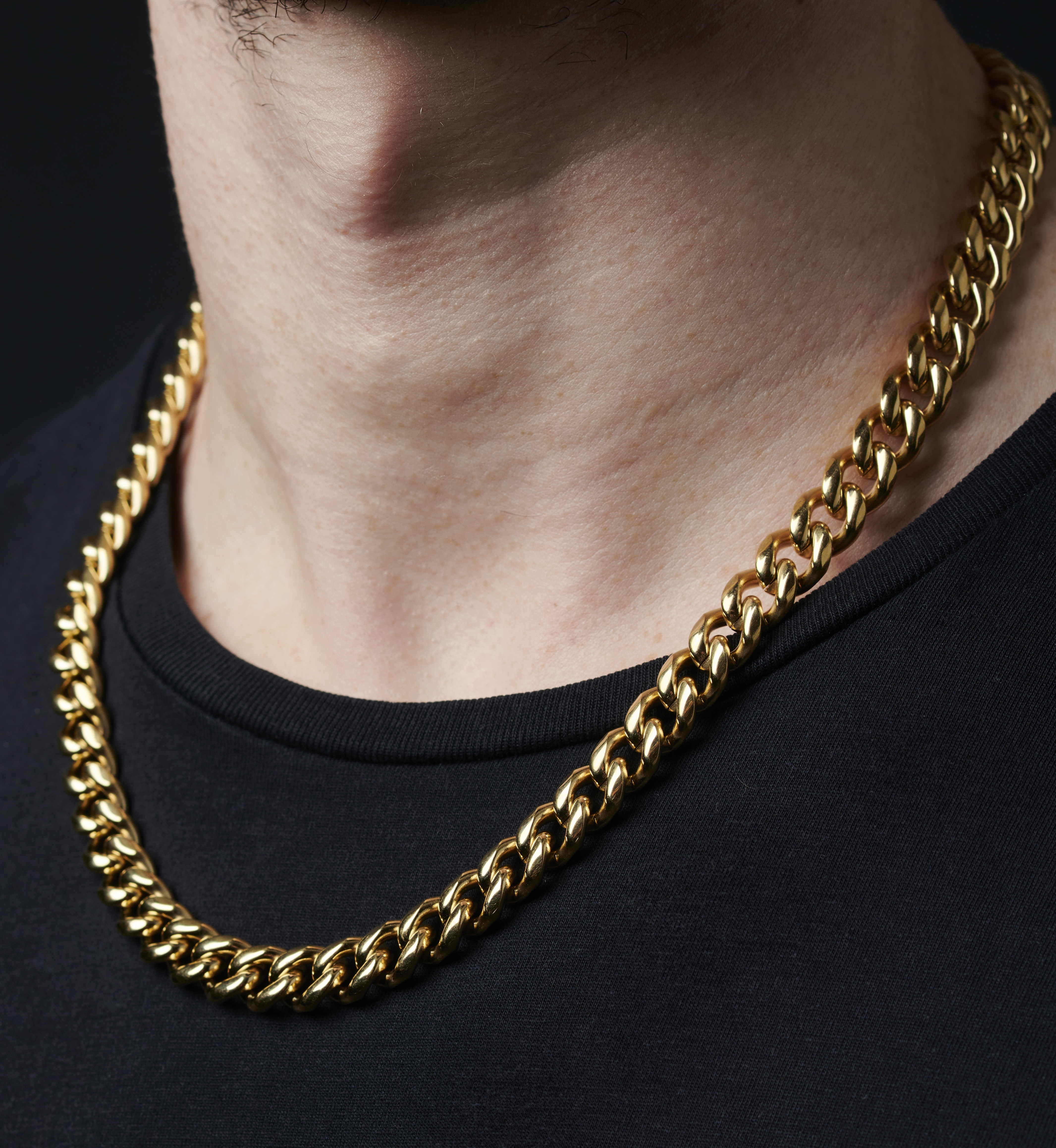 Acero inoxidable collar rey cadena Plata-Gold 60 cm 