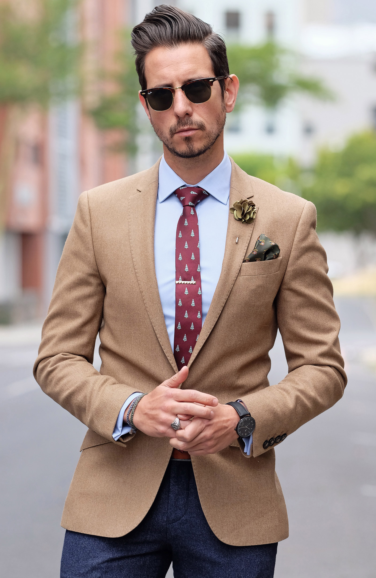 Luxuriöse Olivgrüne Blumen Reversnadel - 4