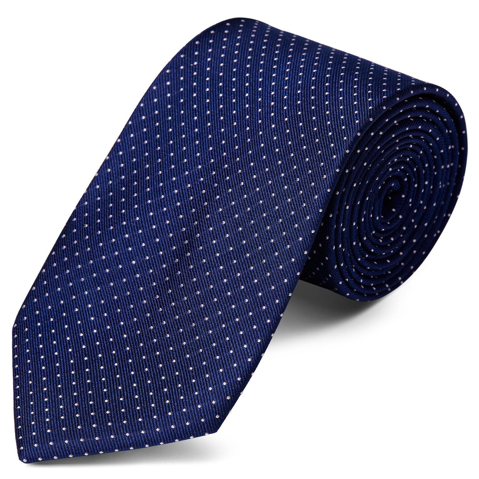 Navy Polka Dot Silk 8cm Tie Navy Polka Dot Silk 8cm Tie