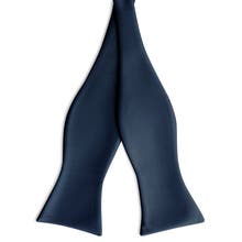 Blue self tie bow ties
